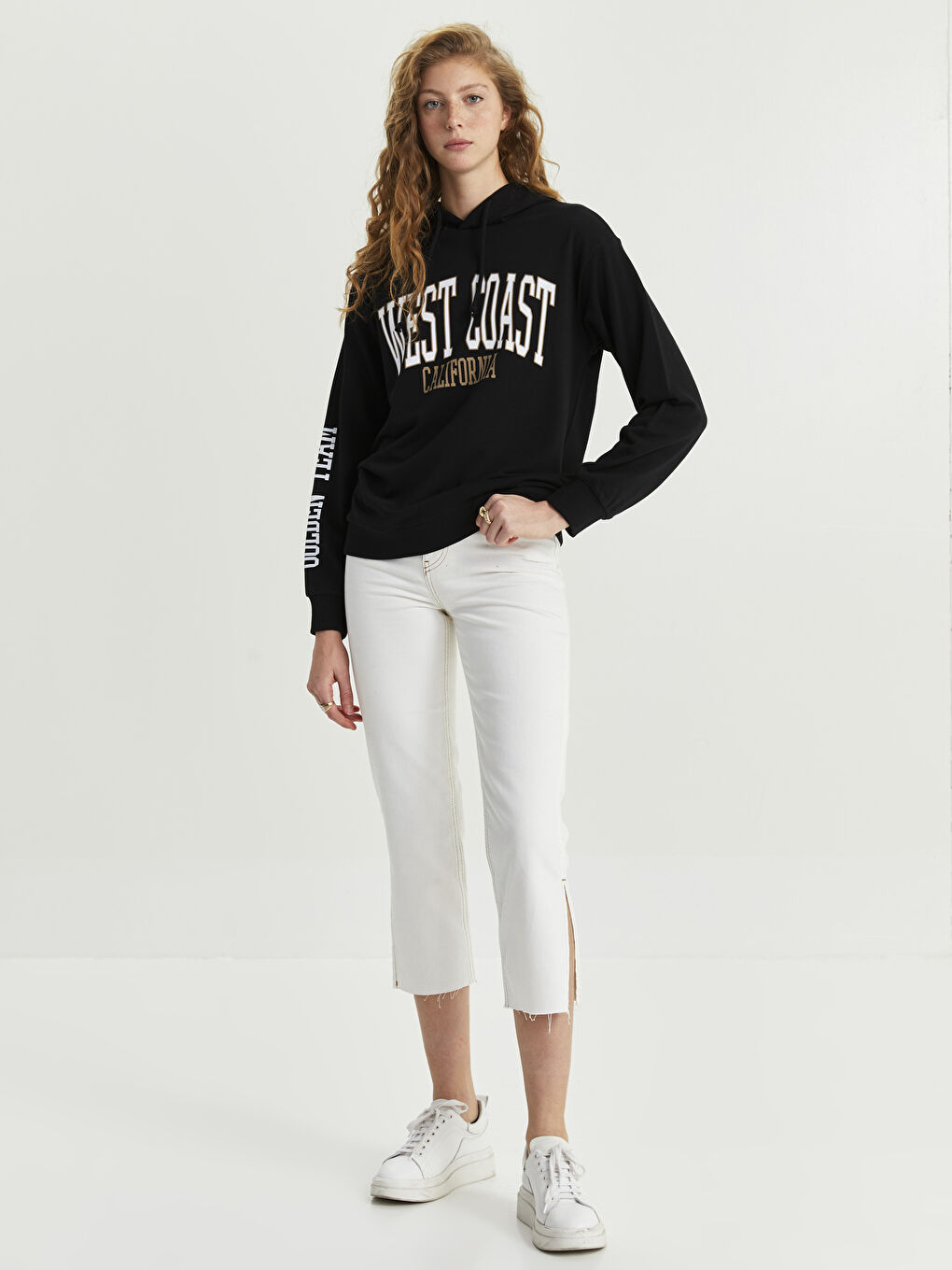 Printed Long Sleeve Women's Hoodie-3