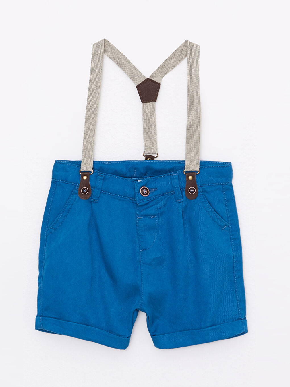 Mavi Basic Erkek Bebek Şort ve Pantolon Askısı 2'li Takım