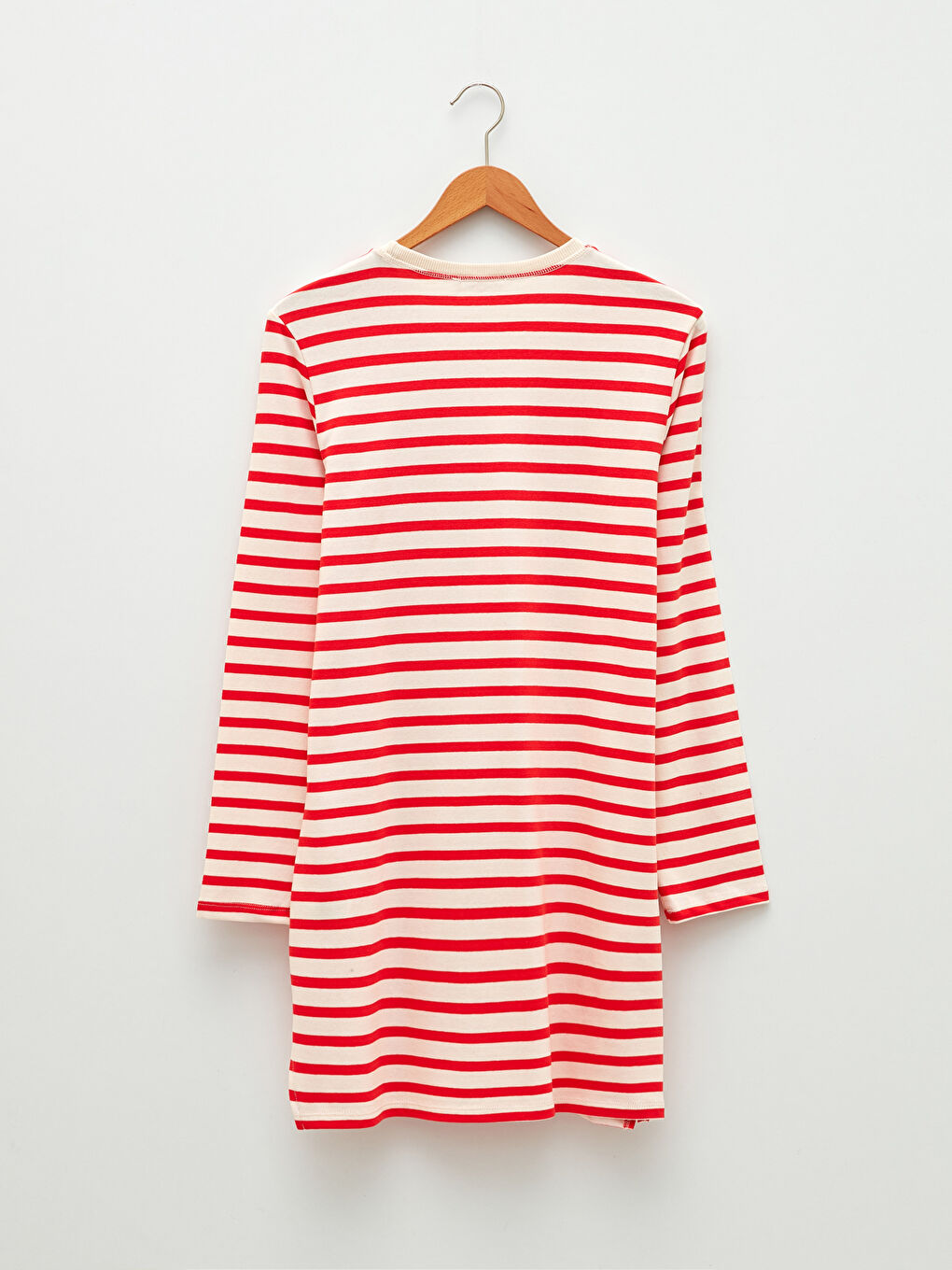 Crew Neck Striped Long Sleeve Cotton Women's Tunic-6