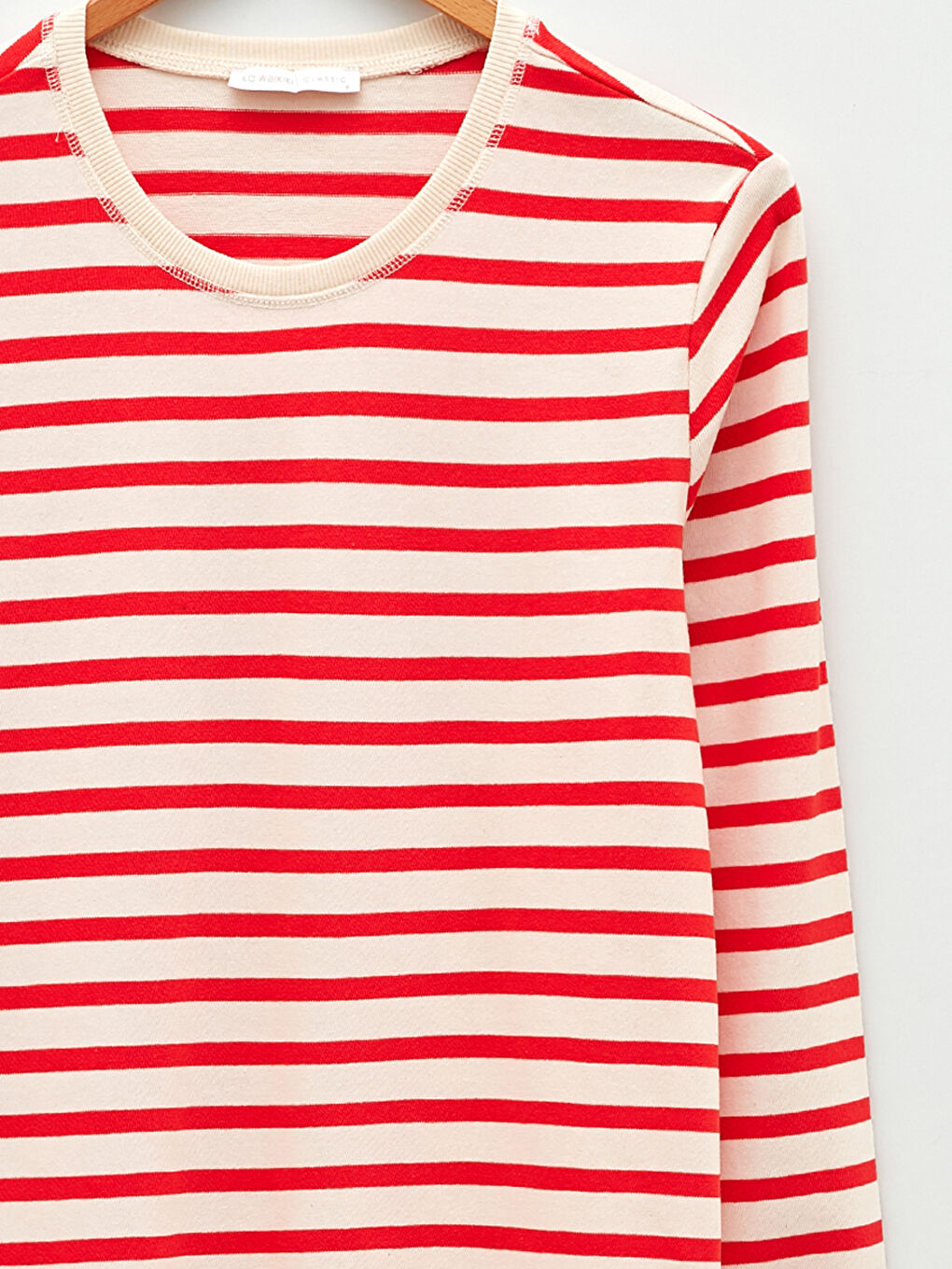 Crew Neck Striped Long Sleeve Cotton Women's Tunic-7