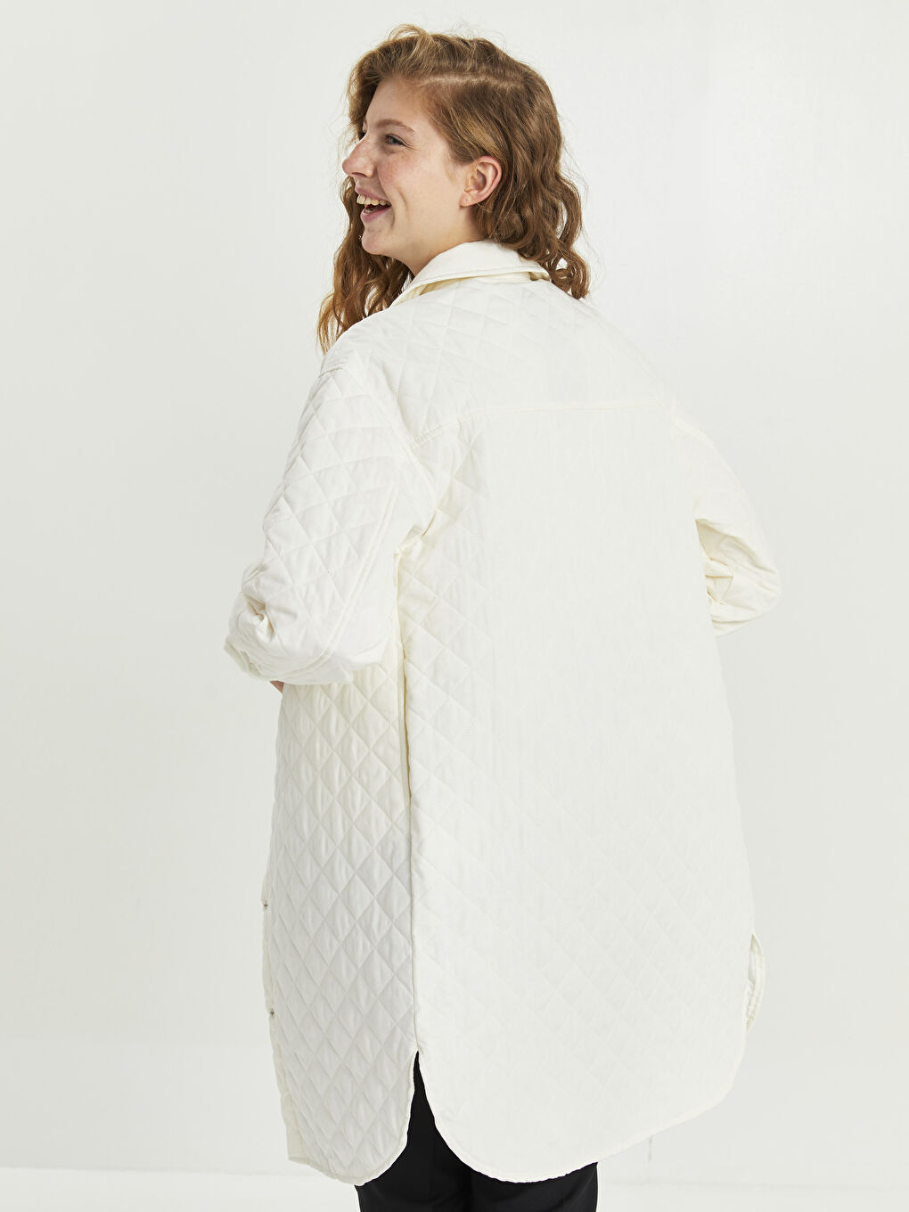 Palton Femei cu Guler de Cămașă, Model Matlasat, Mânecă Lungă-5