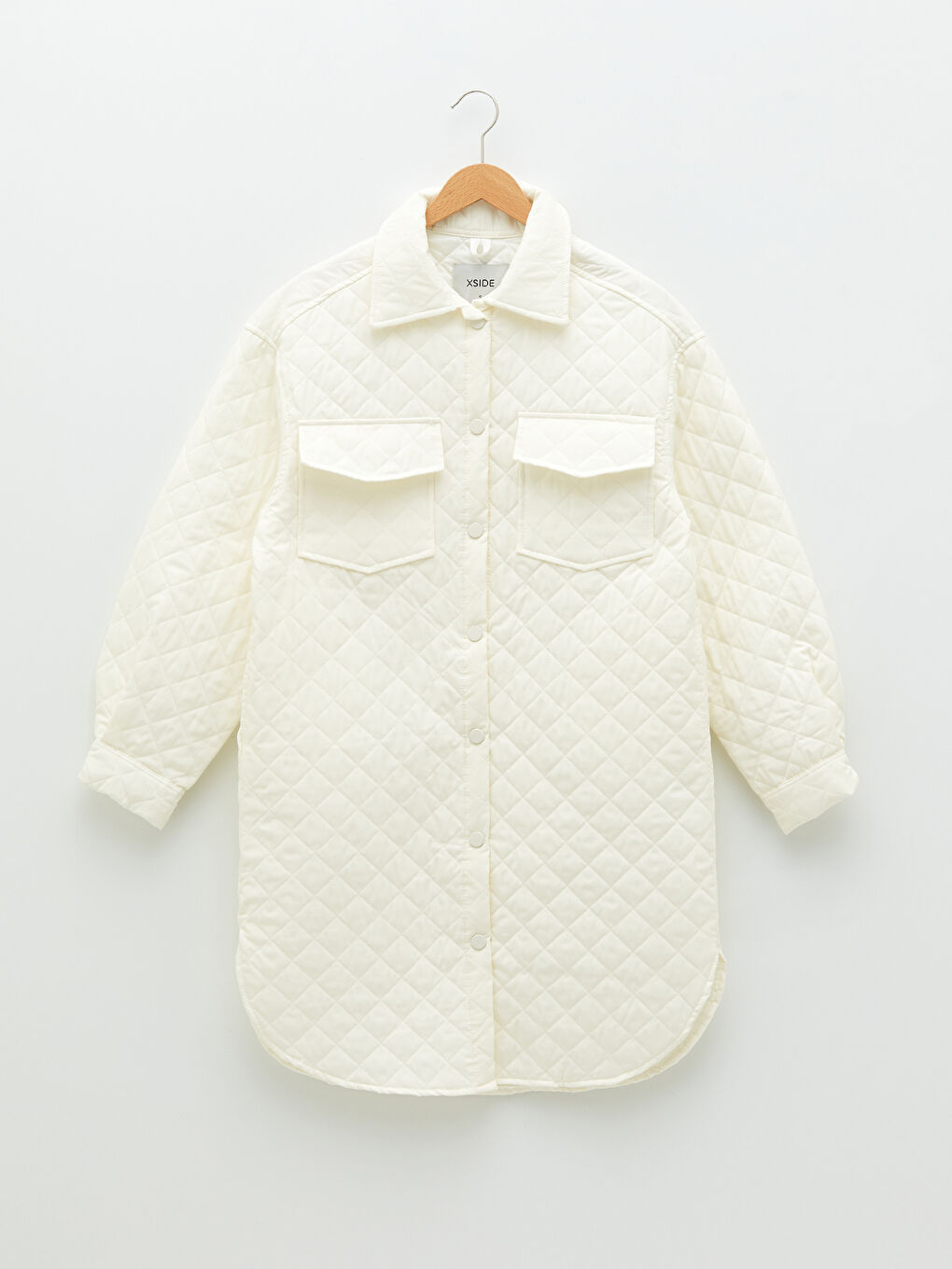 Palton Femei cu Guler de Cămașă, Model Matlasat, Mânecă Lungă-6