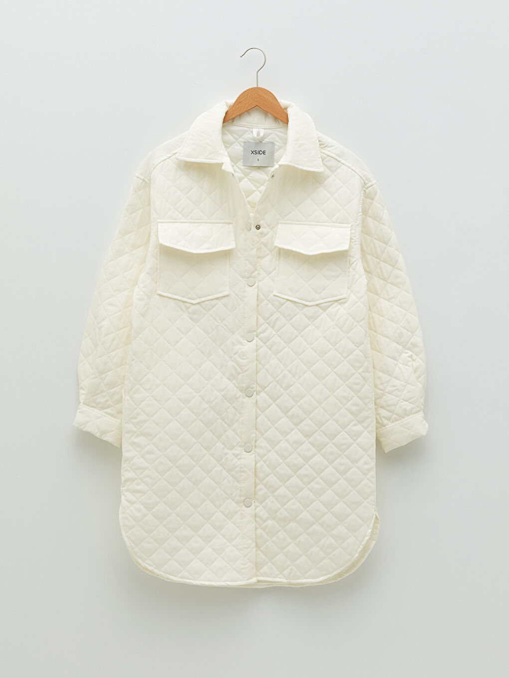 Palton Femei cu Guler de Cămașă, Model Matlasat, Mânecă Lungă-8