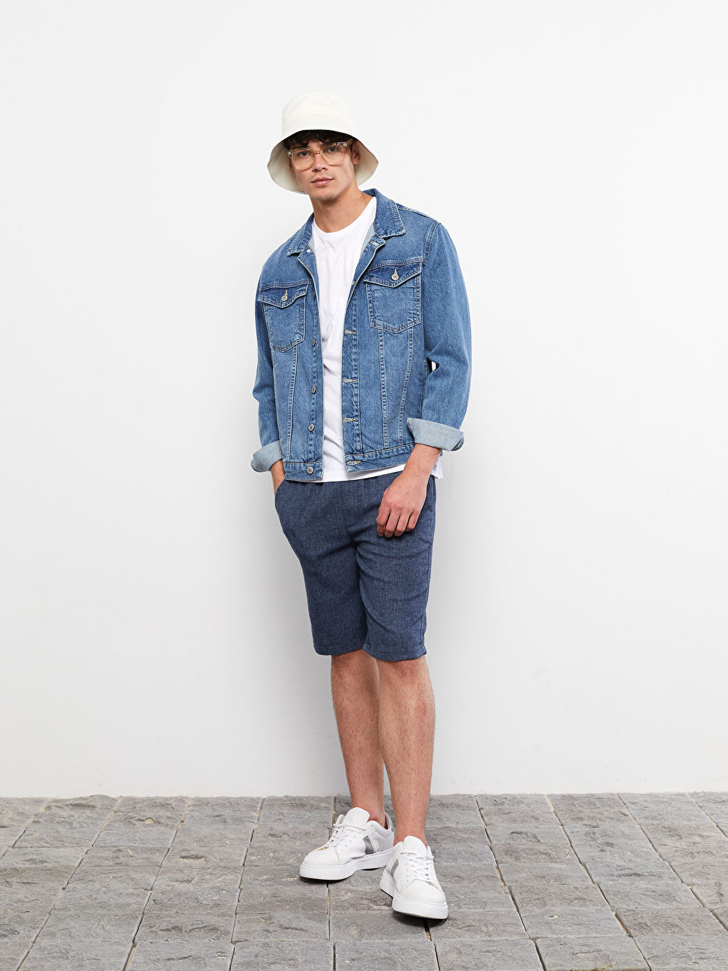 Lacivert Standart Kalıp Erkek Şort-1