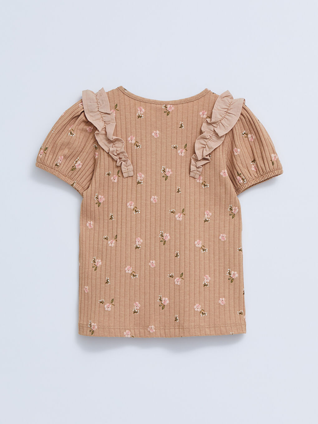 Crew Neck Short Sleeve Printed Baby Girls' T-Shirt-2