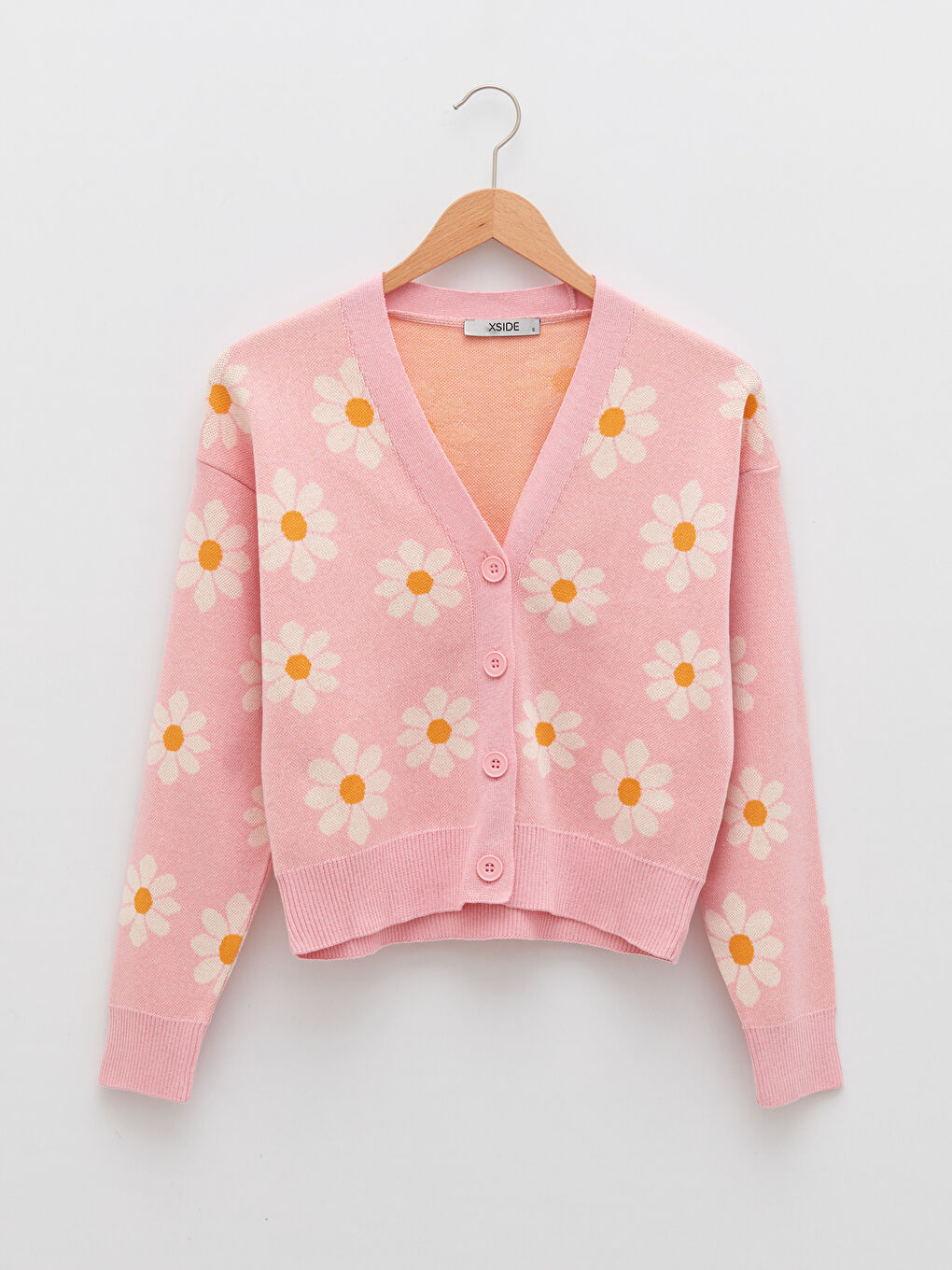 V Neck Floral Women's Knitwear Cardigan-6