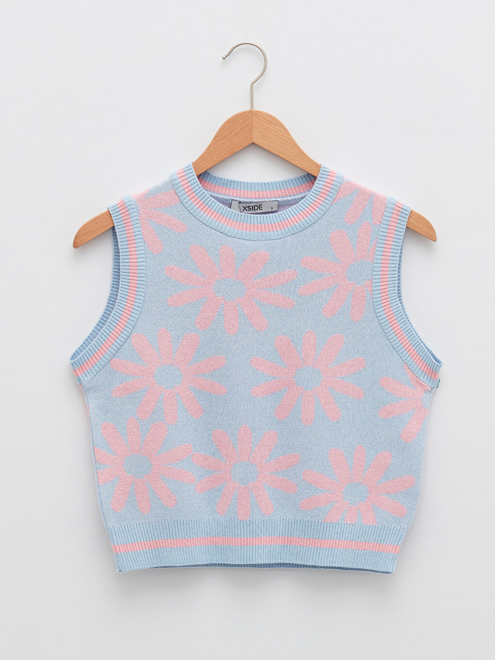 Mavi Bisiklet Yaka Desenli Kadın Triko Süveter-7