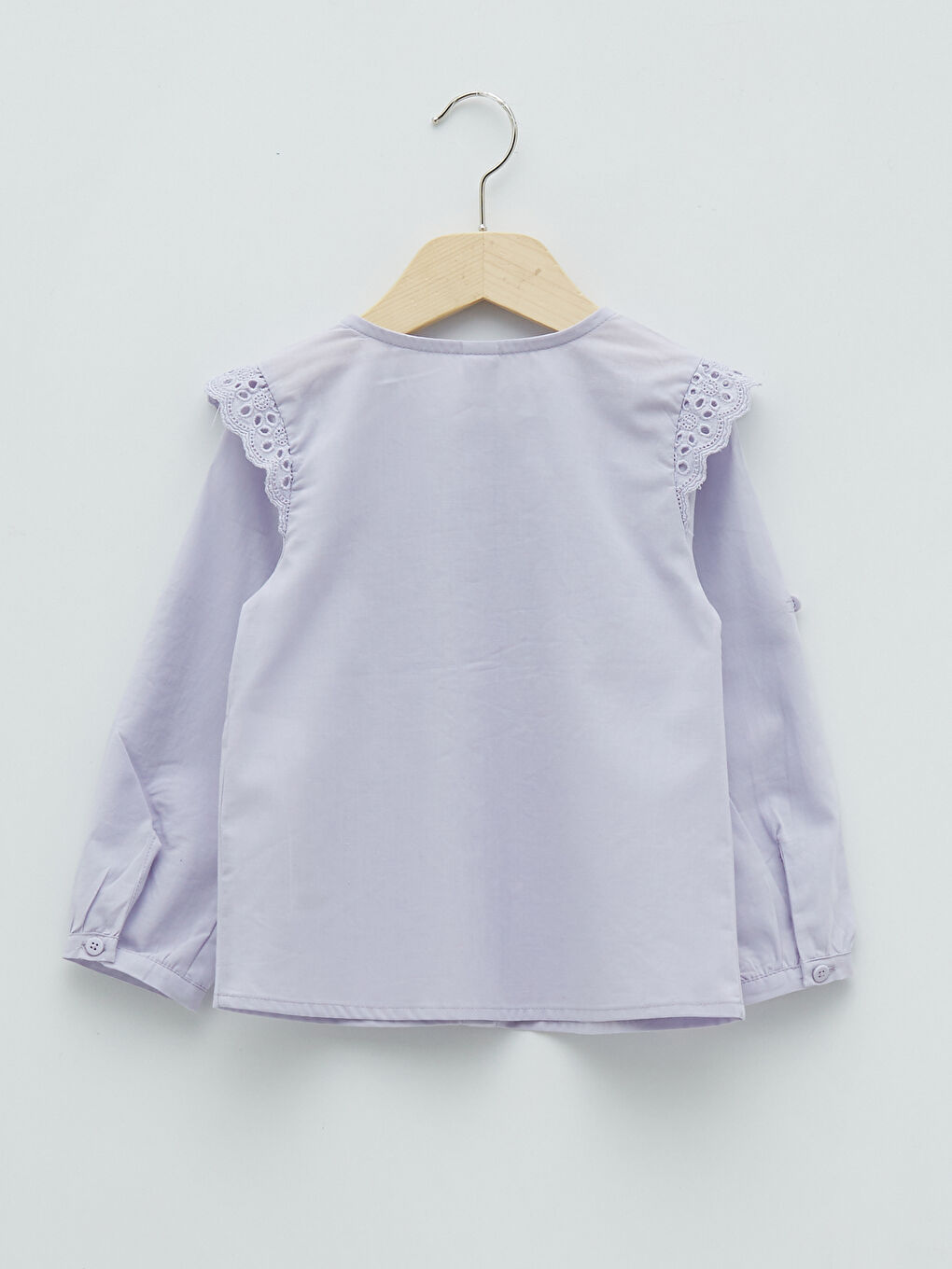 Crew Neck Long Sleeve Basic Baby Girl Shirt-1