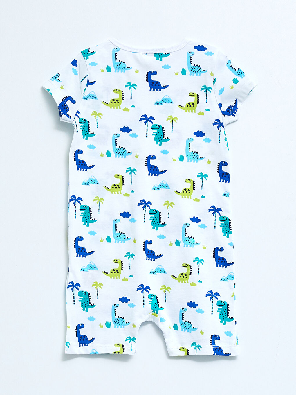 Crew Neck Short Sleeve Printed Cotton Baby Boys' Jumpsuit-1