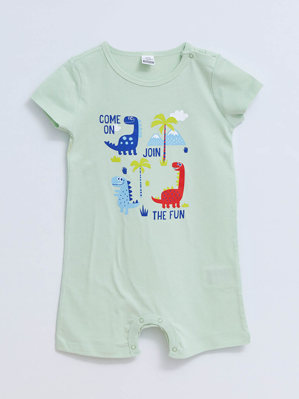 سلوبيت قطن مطبوع بأكمام قصيرة وياقة دائرية للأولاد الرضع