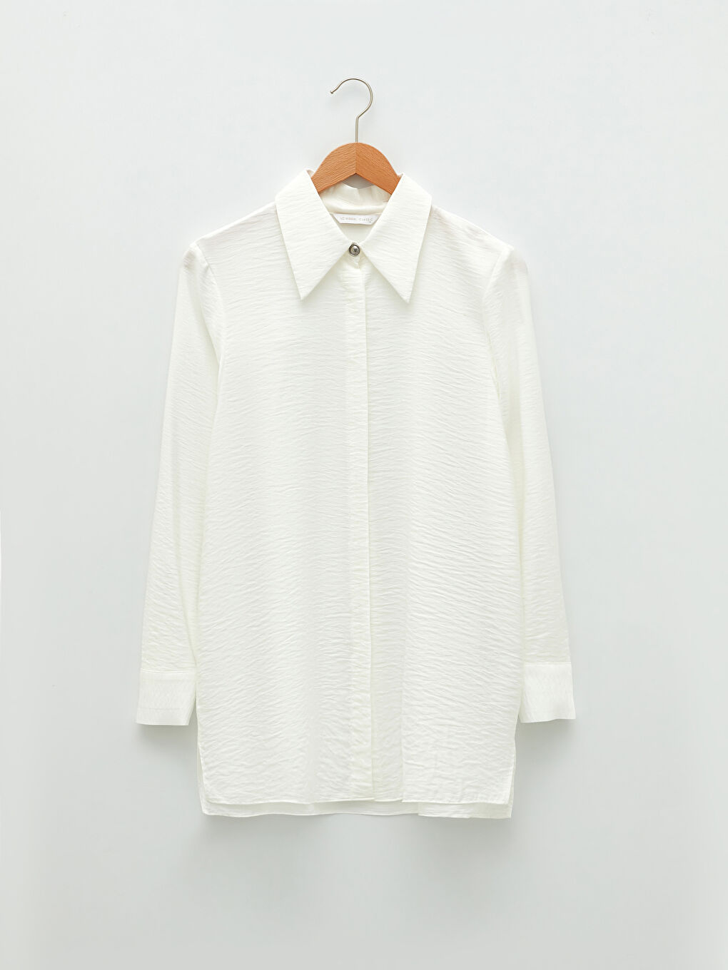 Buttoned Regular Long Sleeve Poplin Women's Shirt-5