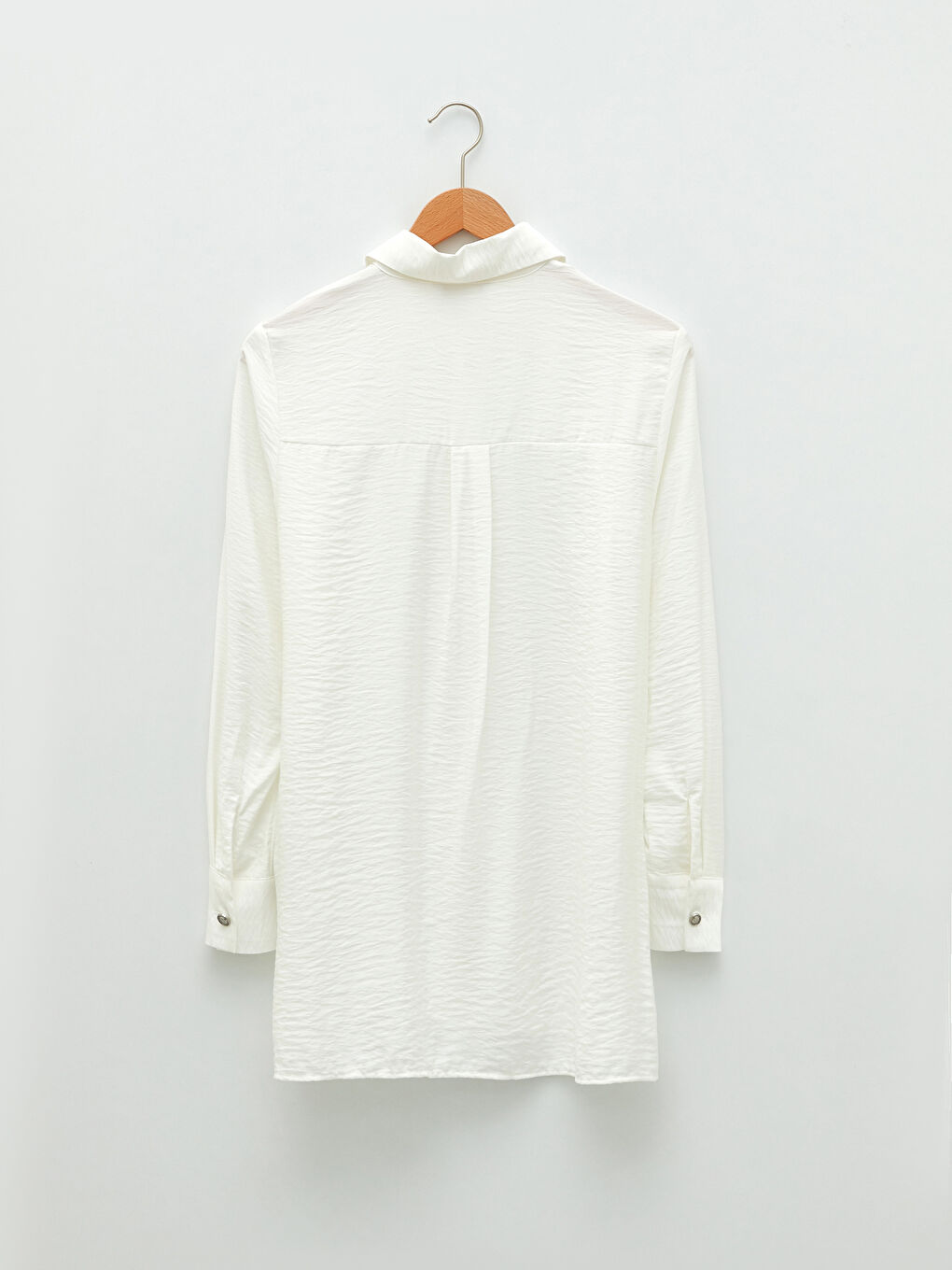 Buttoned Regular Long Sleeve Poplin Women's Shirt-6