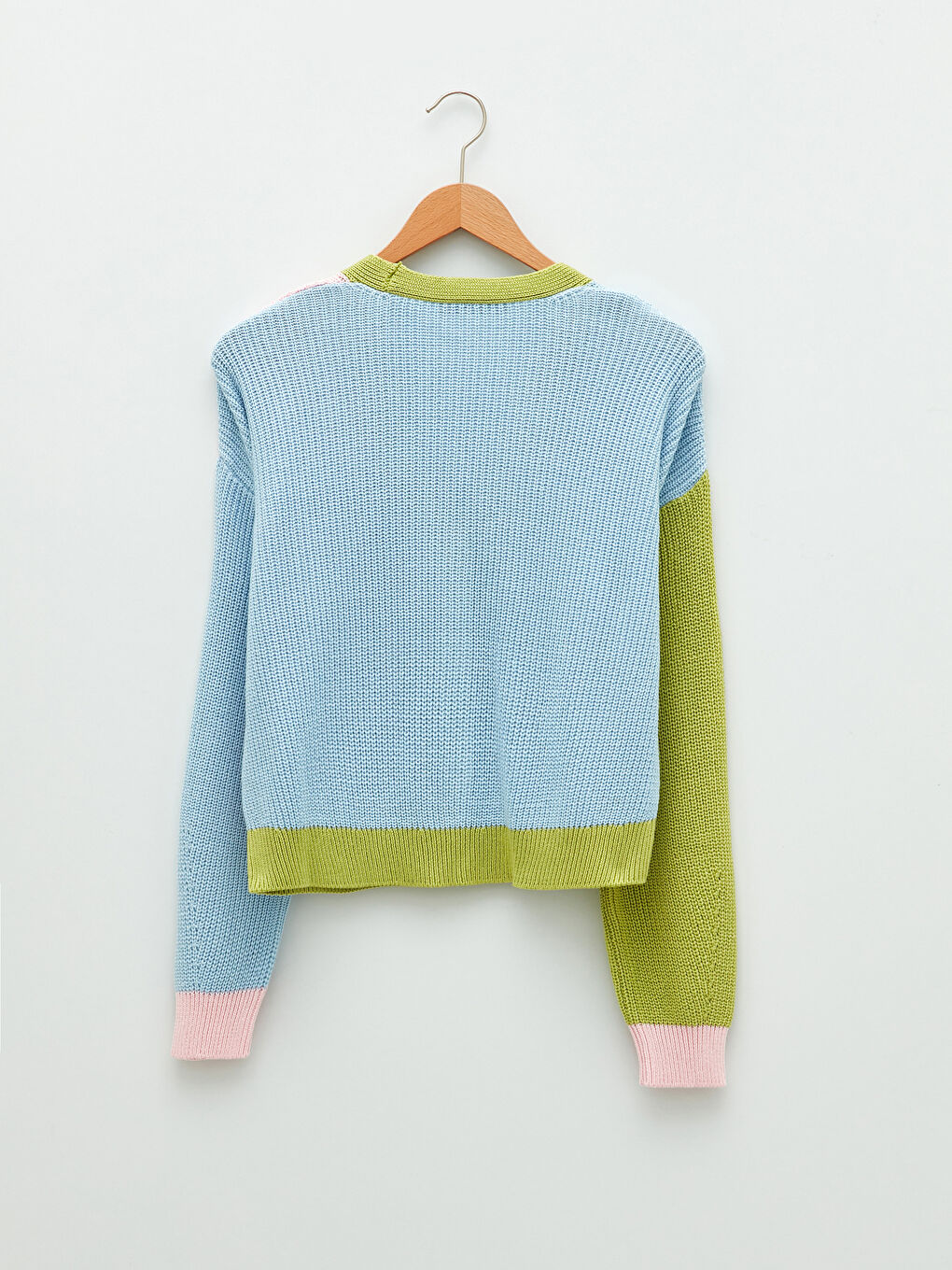 V Neck Color Block Long Sleeve Women's Knitwear Cardigan-6