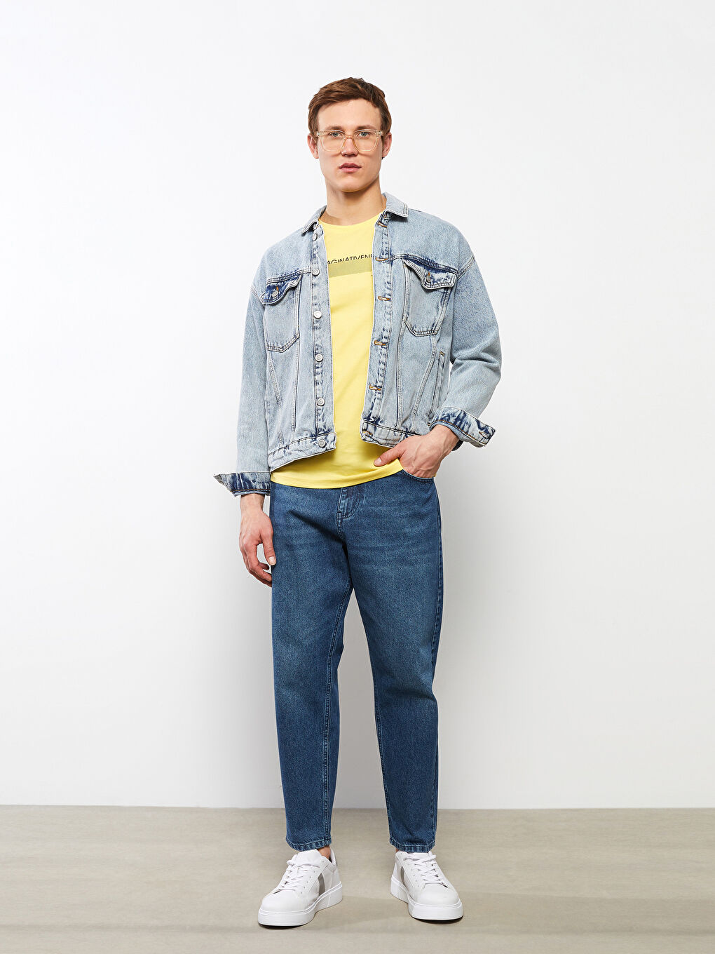Oversize Jeansjacke Für Herren-1