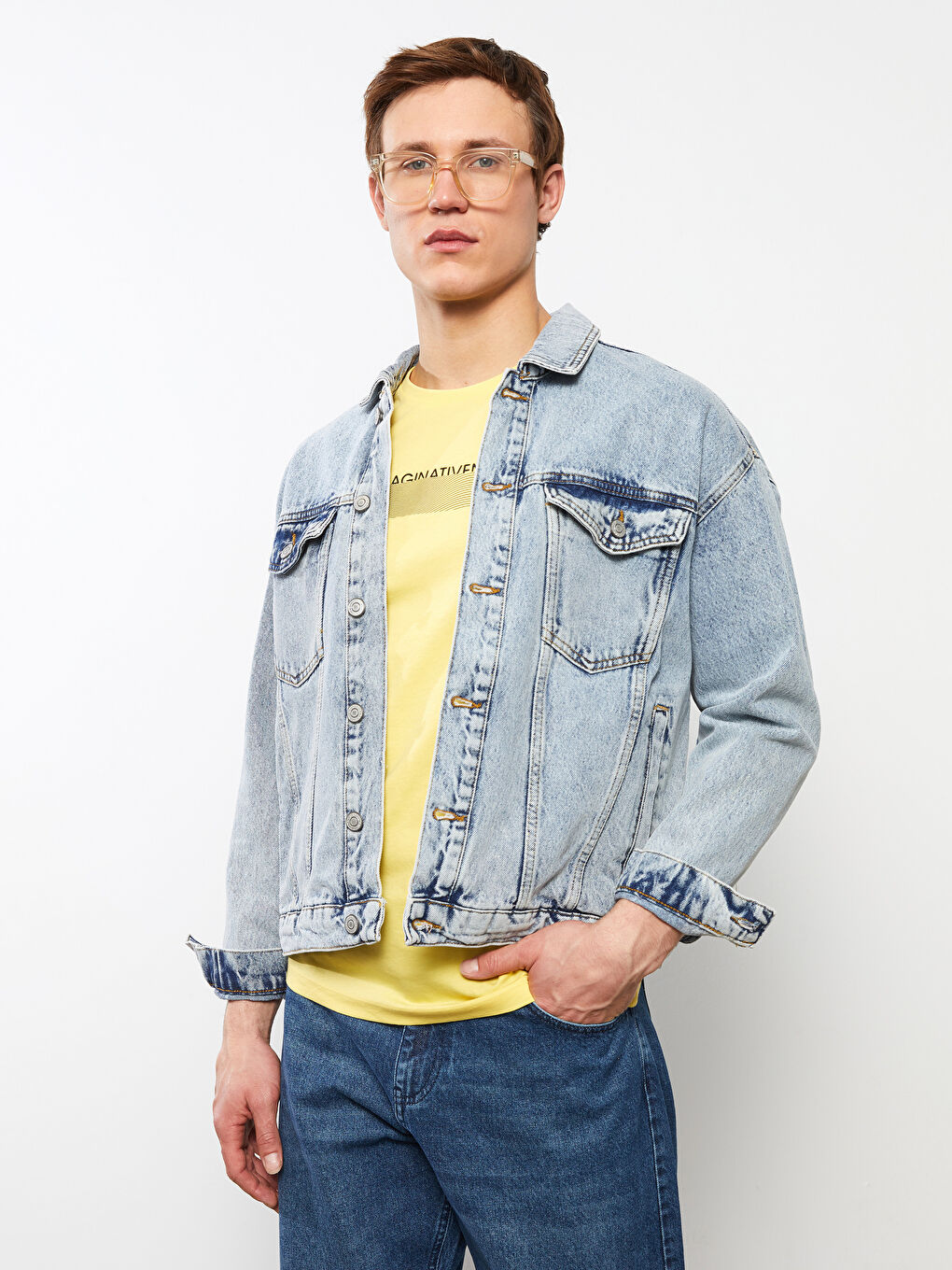 Oversize Jeansjacke Für Herren-2