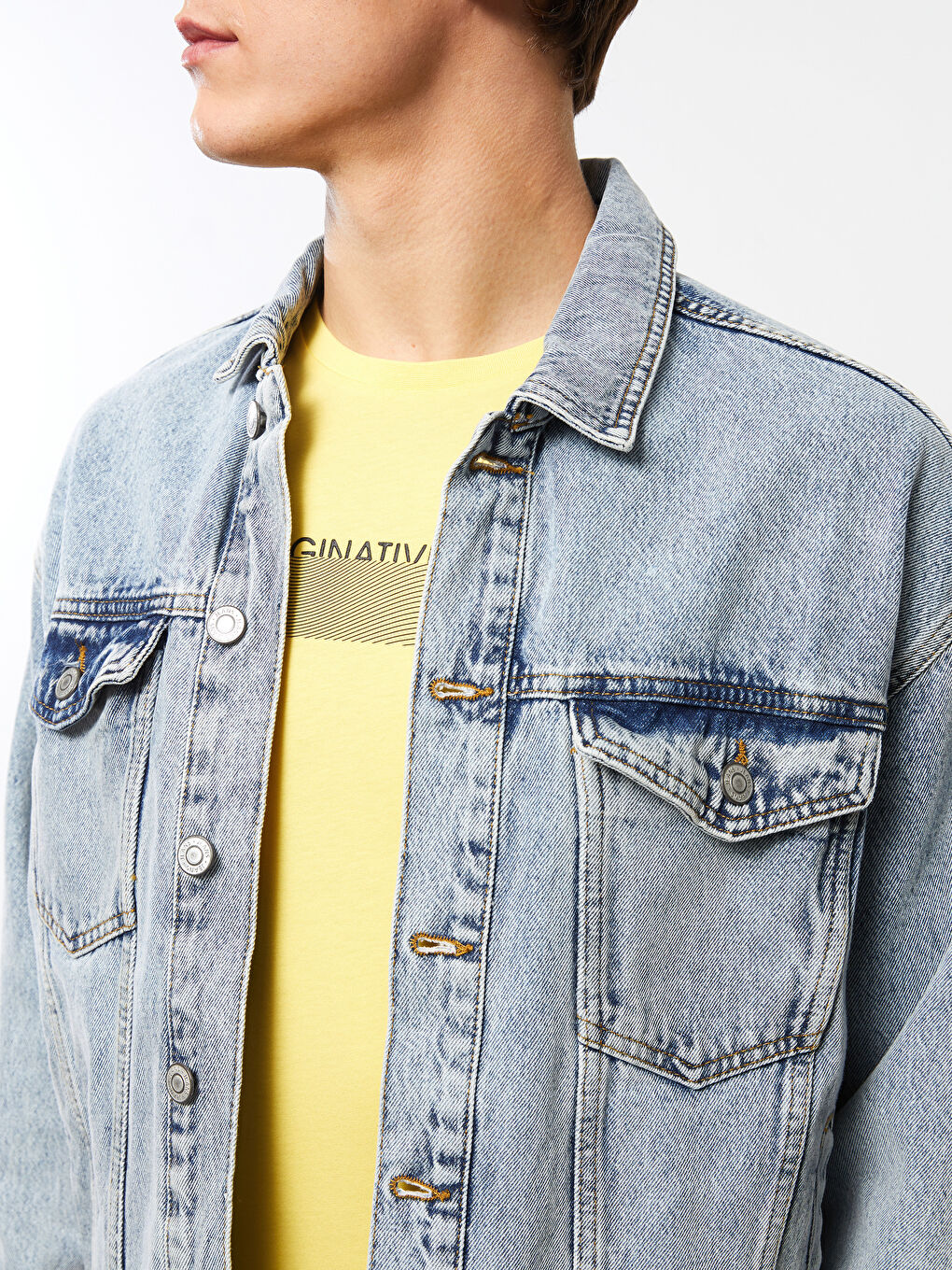 Oversize Jeansjacke Für Herren-3