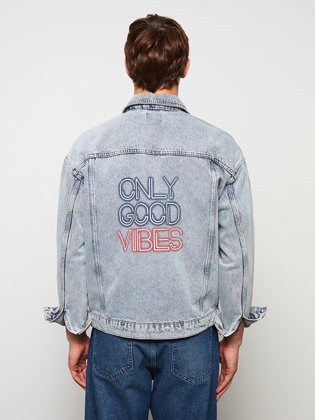 Oversize Jeansjacke Für Herren-4