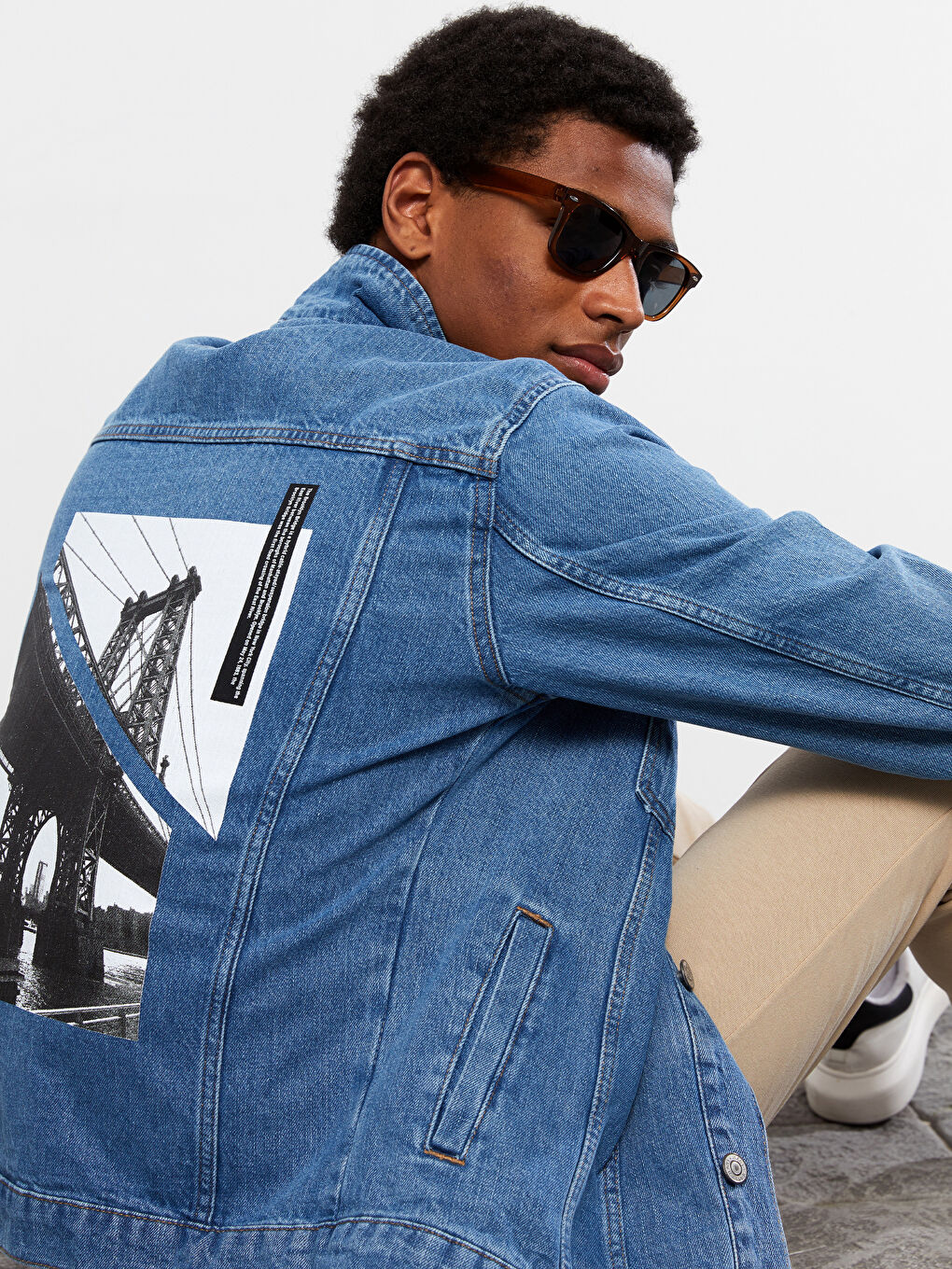 İndigo Standart Kalıp Erkek Jean Ceket