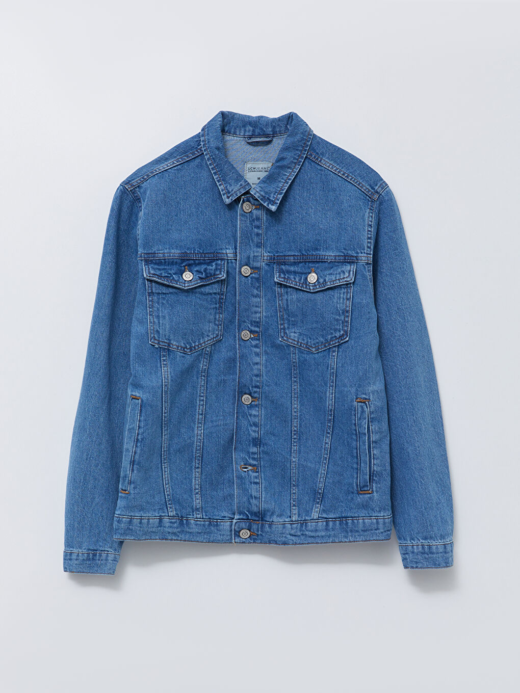 İndigo Standart Kalıp Erkek Jean Ceket-4