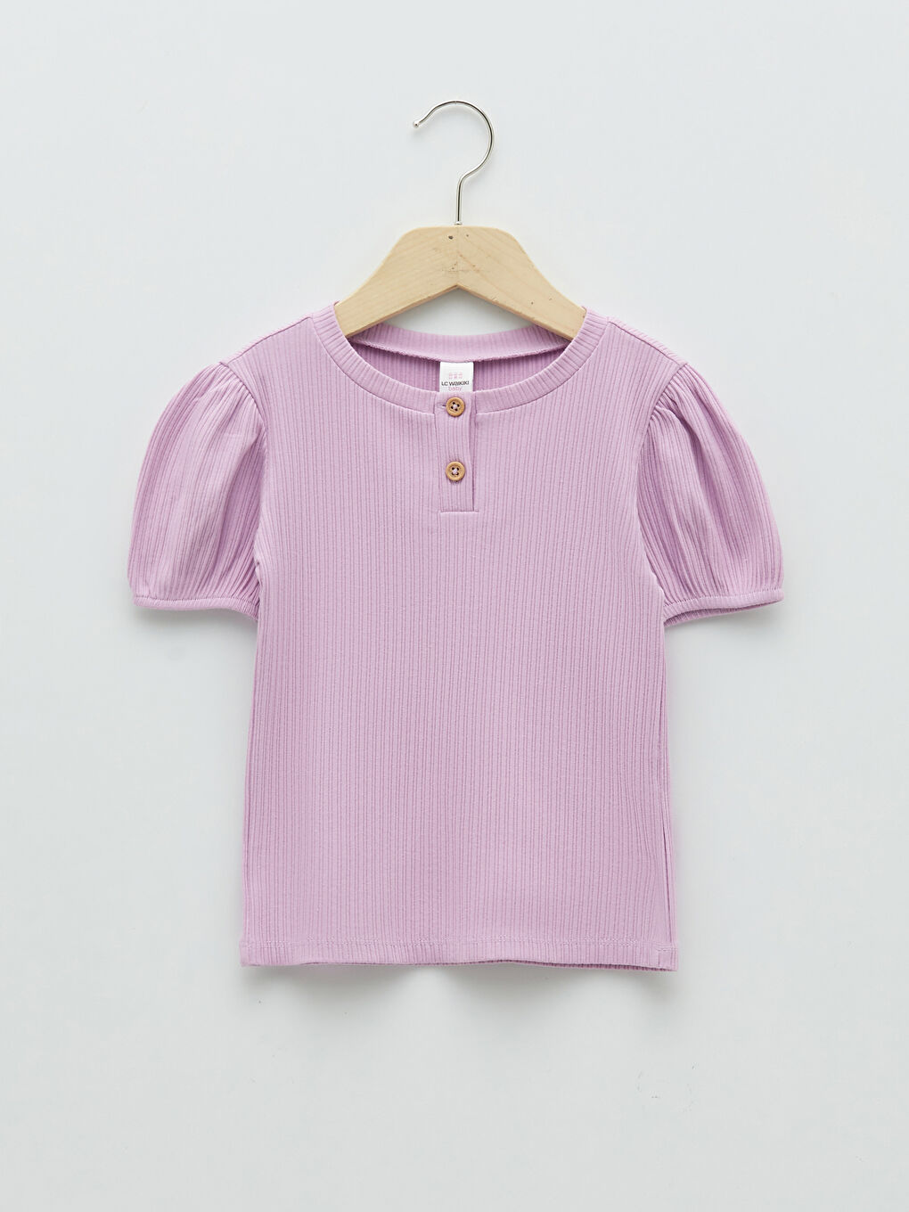 Crew Neck Short Sleeve Basic Baby Girl T-Shirt