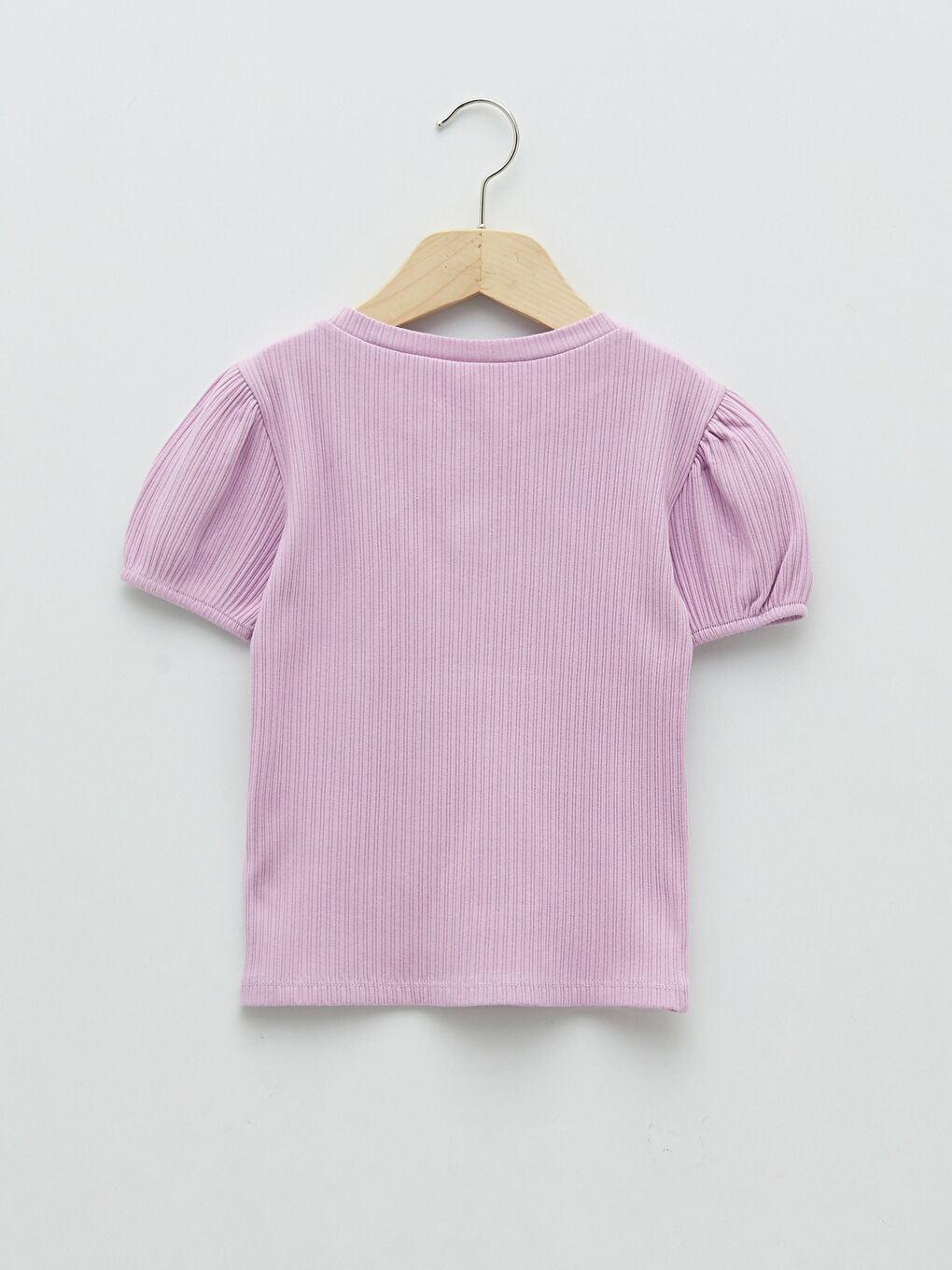 Crew Neck Short Sleeve Basic Baby Girl T-Shirt-1