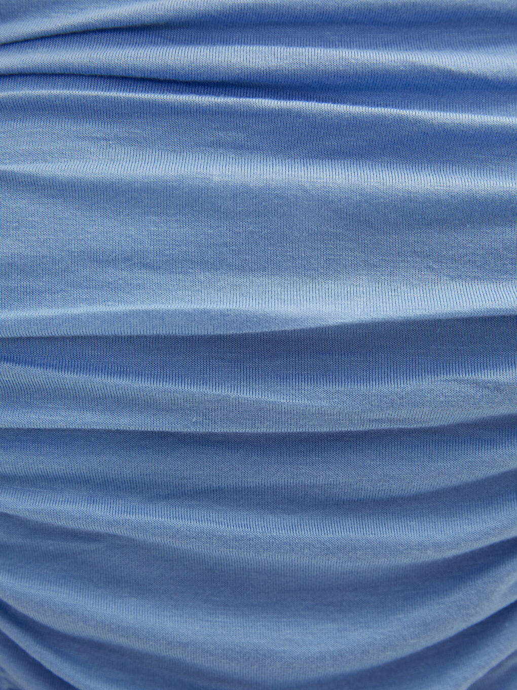 Mavi Kare Yaka Askılı Büzgü Detaylı Kadın Crop-3