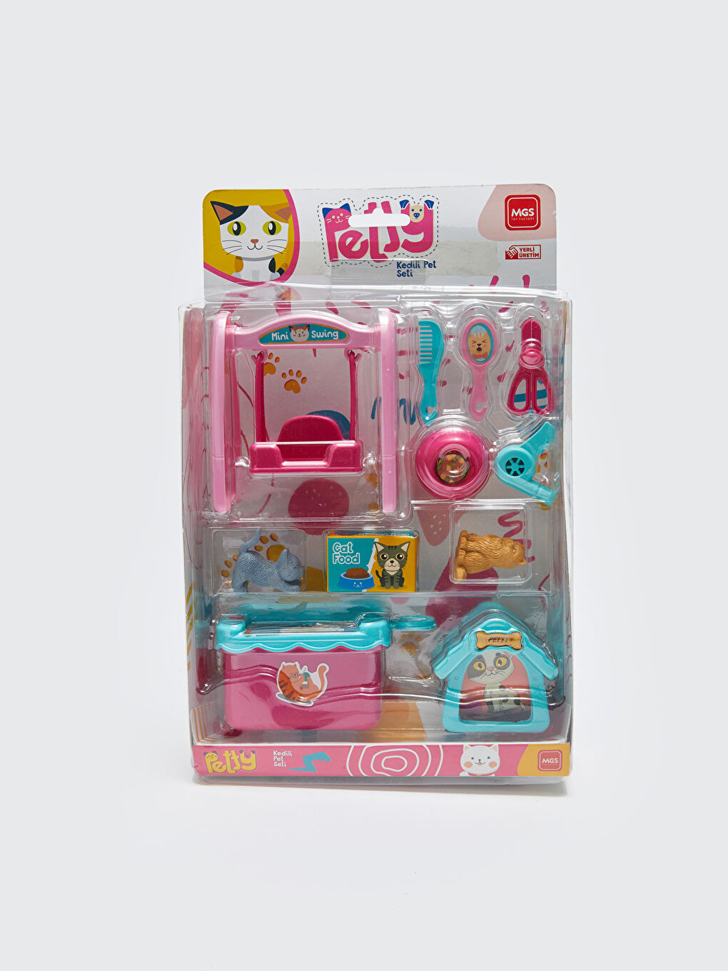 Kız Çocuk Kedili Pet Oyuncak Seti-1