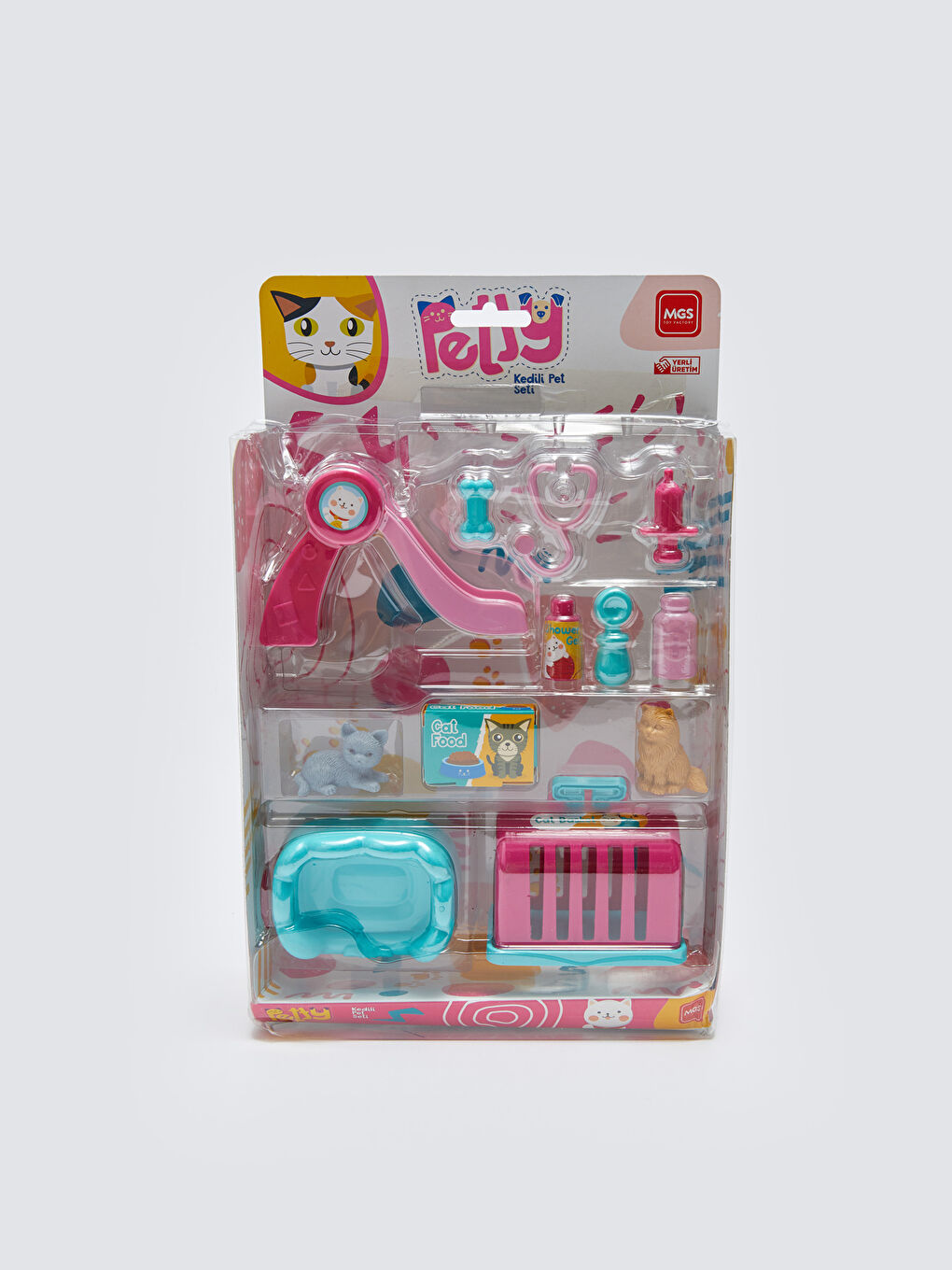 Kız Çocuk Kedili Pet Oyuncak Seti-2