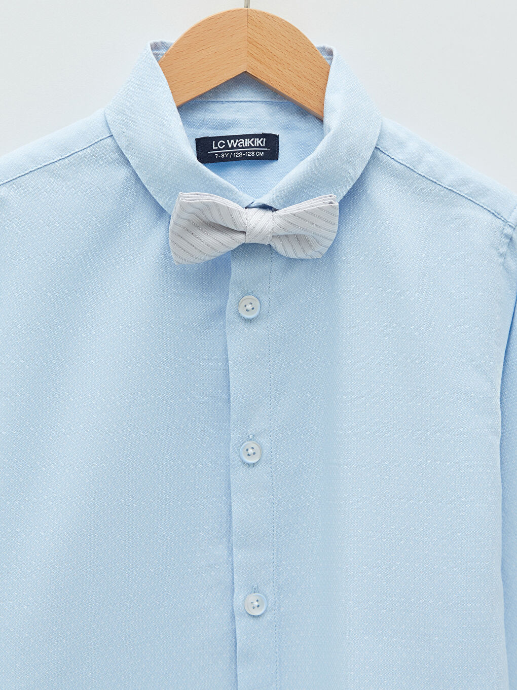 Basic Long Sleeve Boys' Shirt and Bow Tie-2