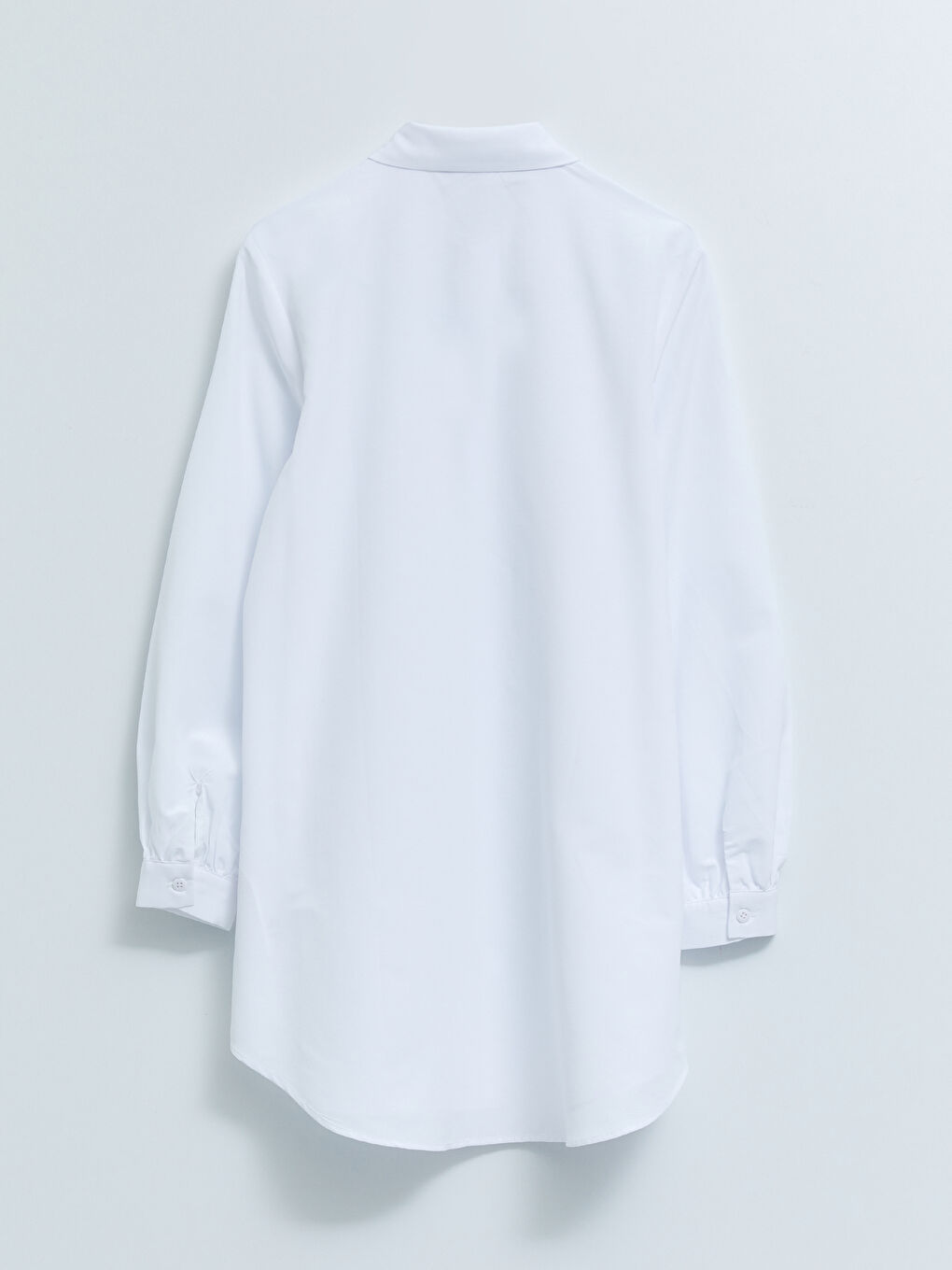 Ekru Düz Poplin Kadın Gömlek Tunik-6