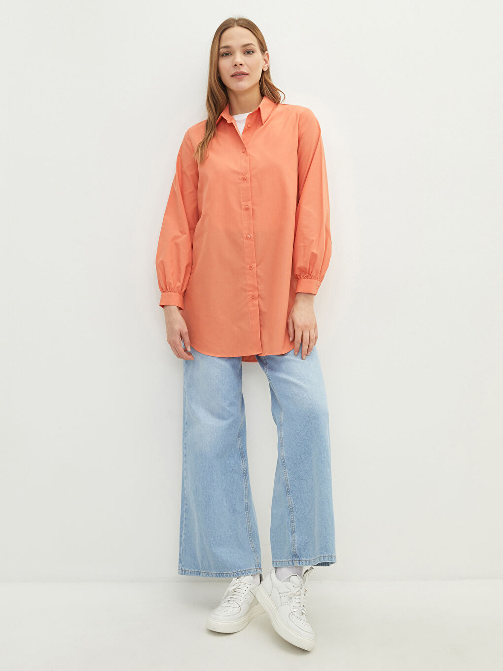 Plain Poplin Women's Shirt Tunic-4
