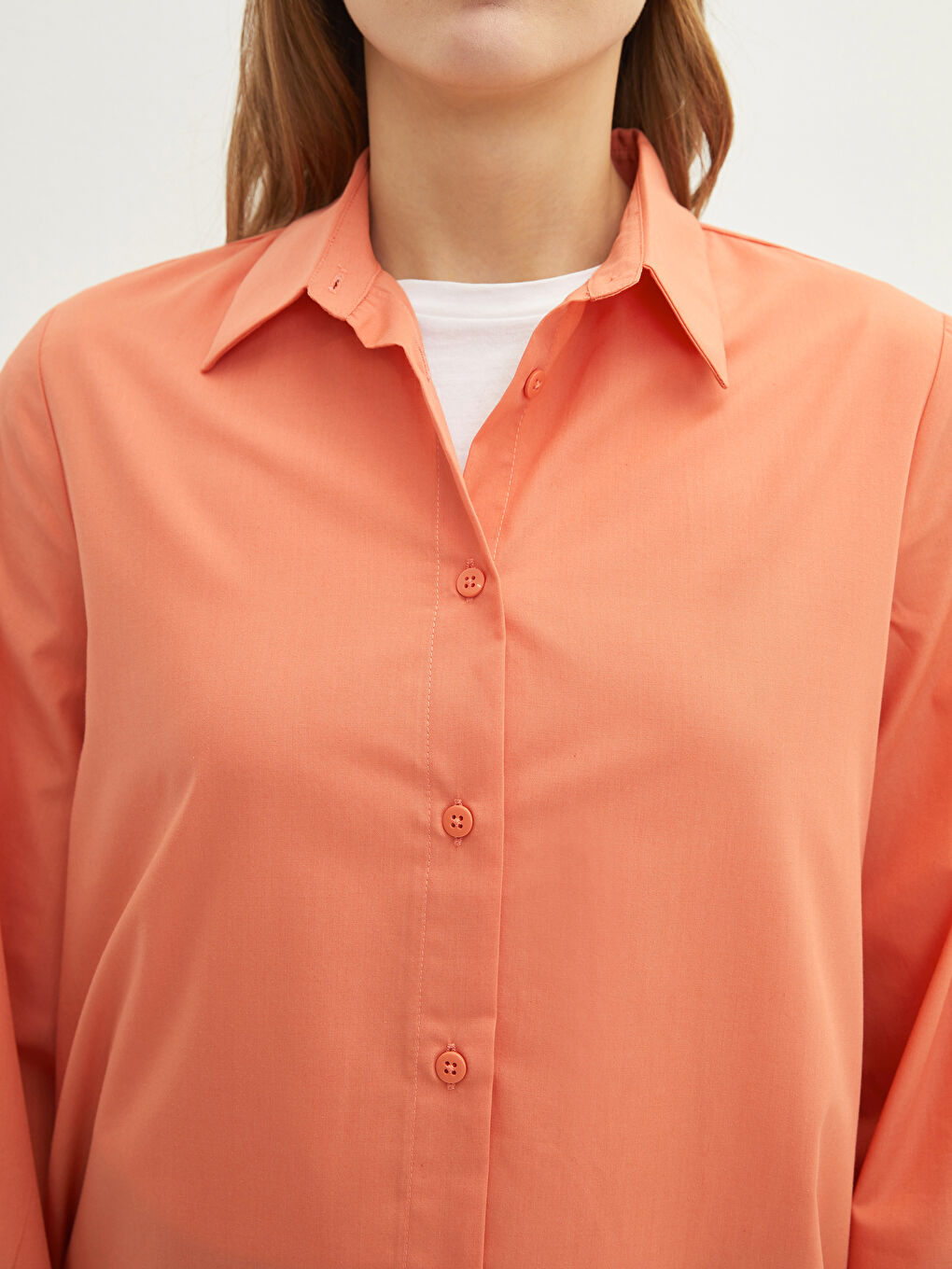 Plain Poplin Women's Shirt Tunic-5
