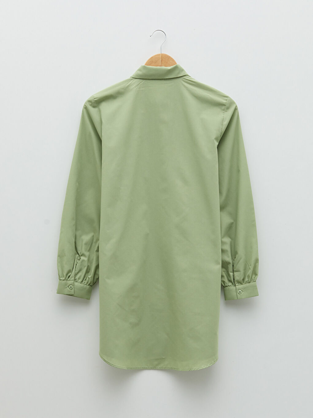 Однотонная рубашка-туника из поплина для женщин-6