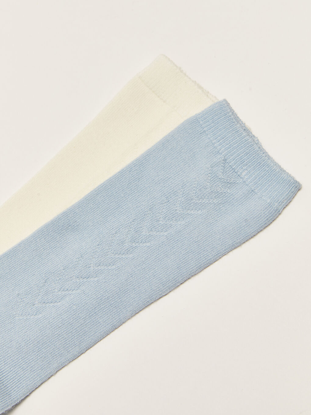 Mavi Erkek Bebek Bambu Dizaltı Çorap 2'li-3