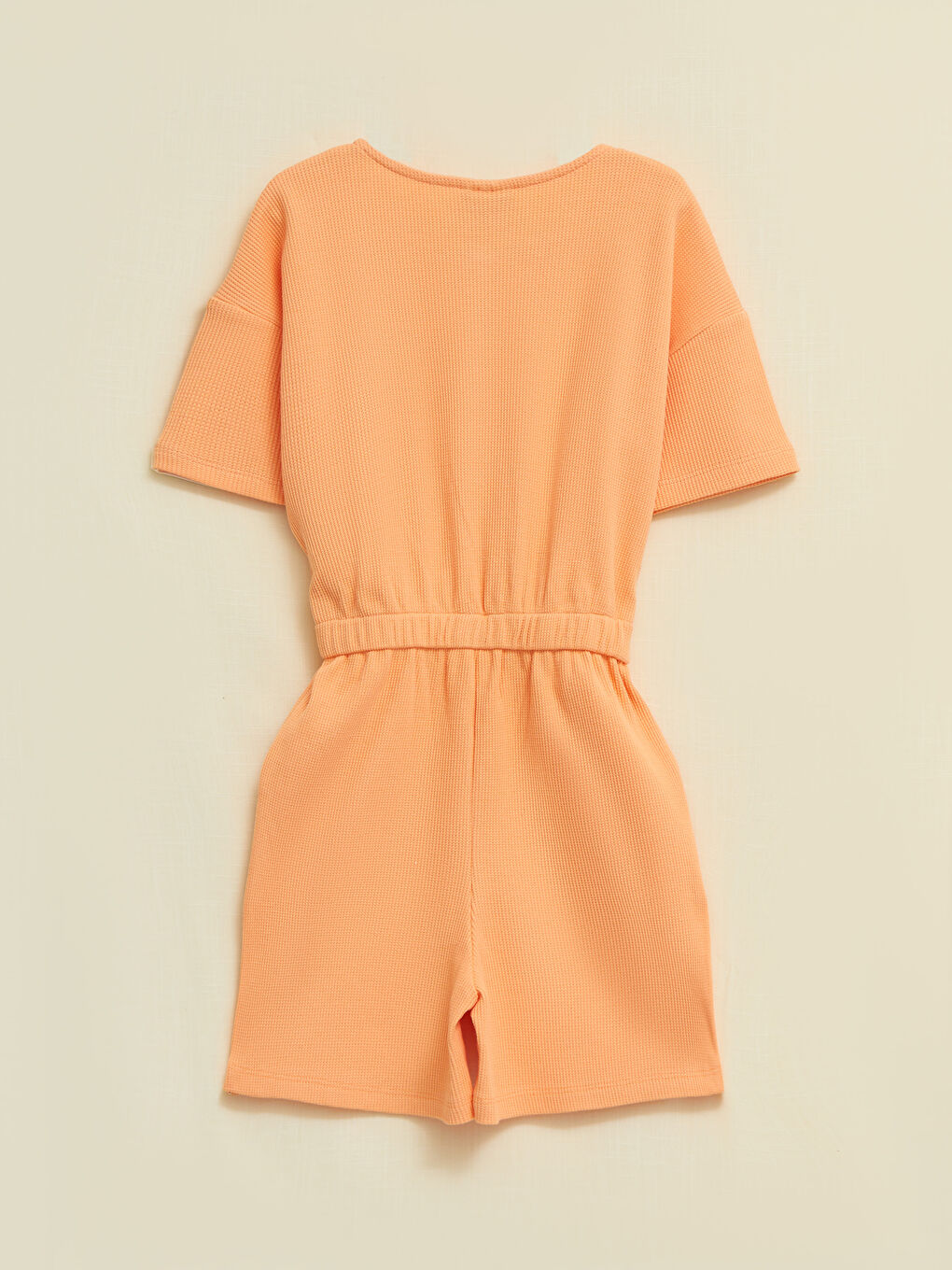 Crew Neck Short Sleeve Girls Overalls-1