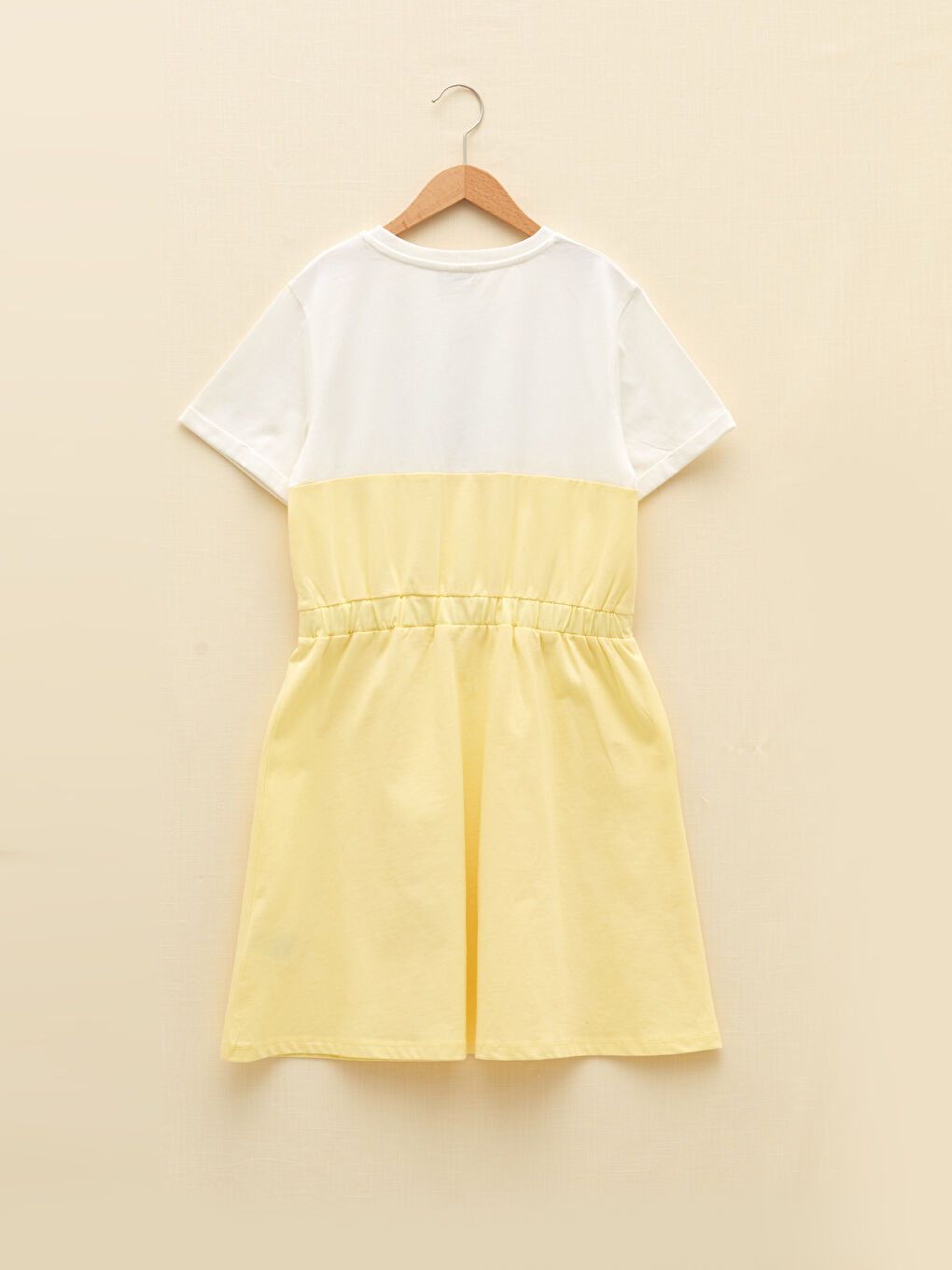 Crew Neck Printed Short Sleeve Cotton Girl Dress-1