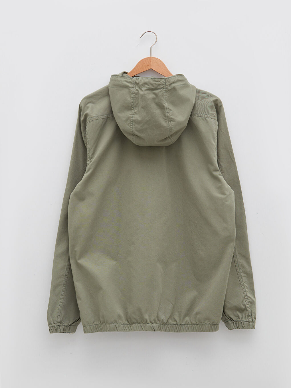 Yeşil Standart Kalıp Kapüşonlu Erkek Mont-6