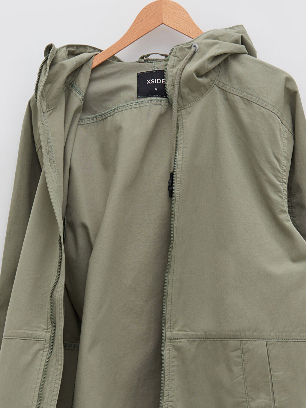 Yeşil Standart Kalıp Kapüşonlu Erkek Mont-7