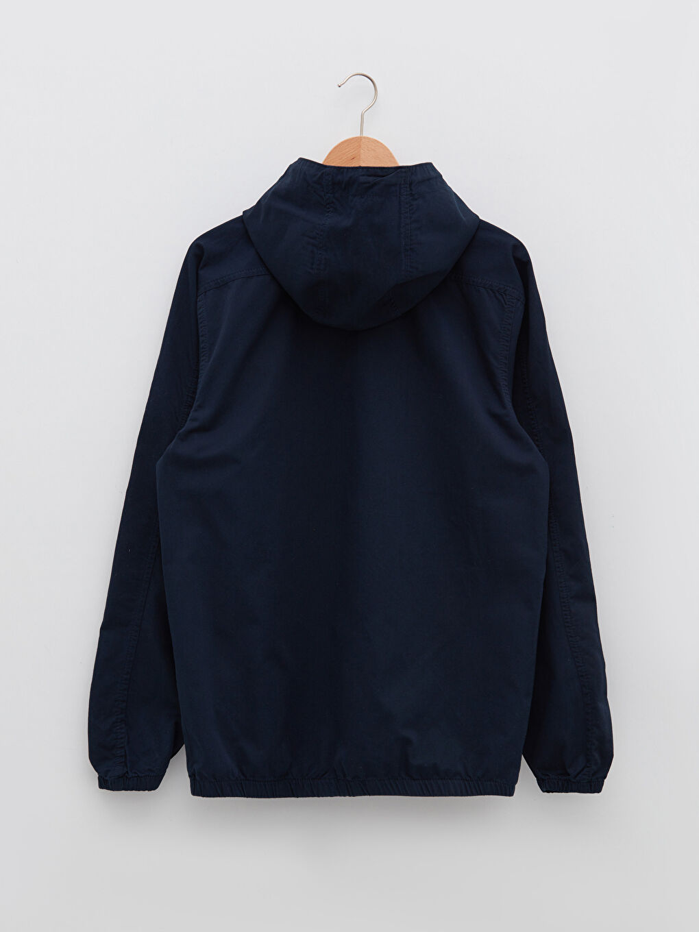 Lacivert Standart Kalıp Kapüşonlu Erkek Mont-8