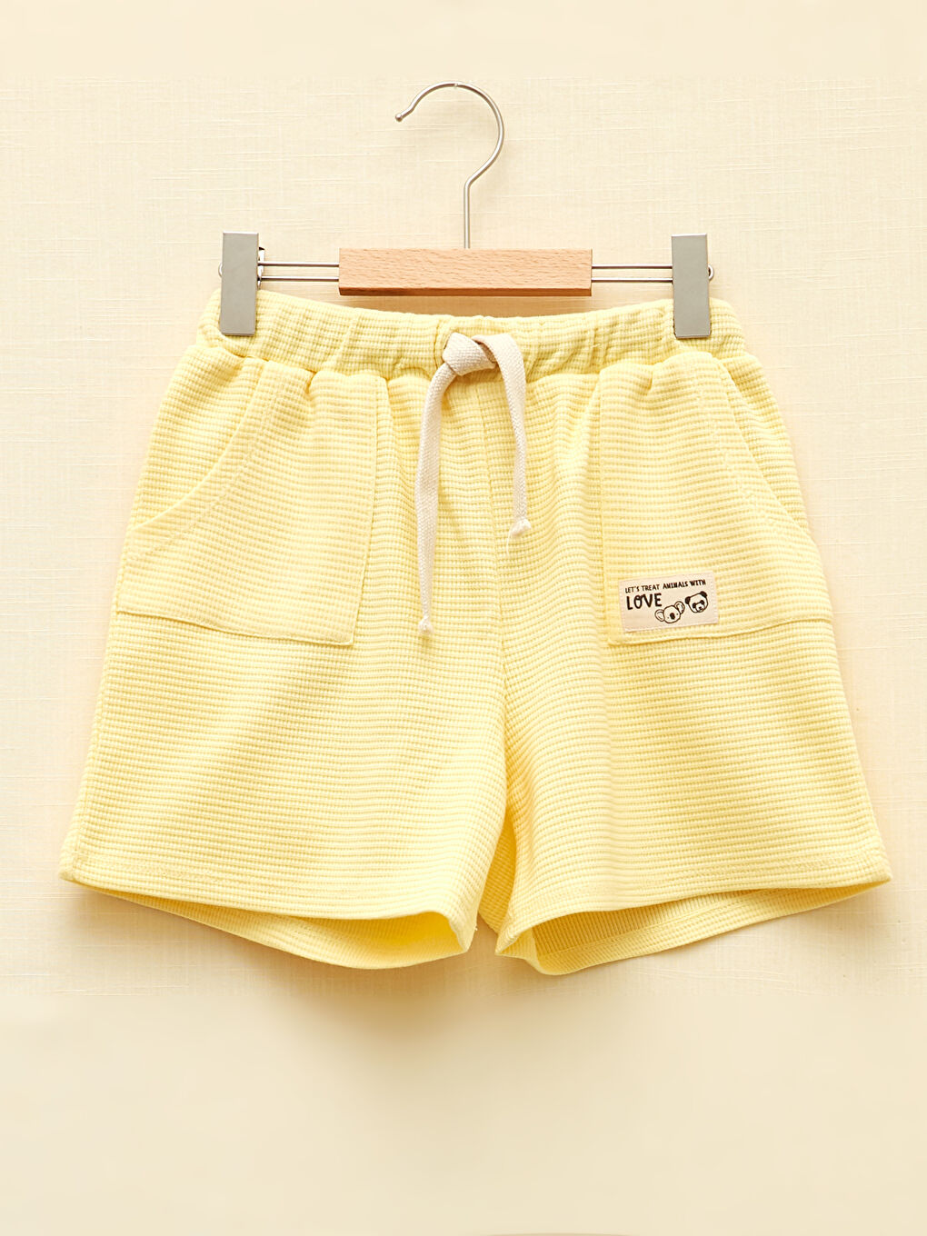 LCW Kids Sari Beli Lastikli Basic Kız Çocuk Şort