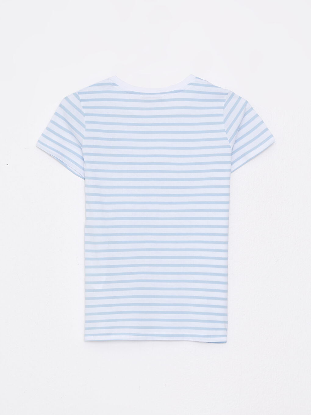 Crew Neck Striped Short Sleeve Cotton Women's T-Shirt-6