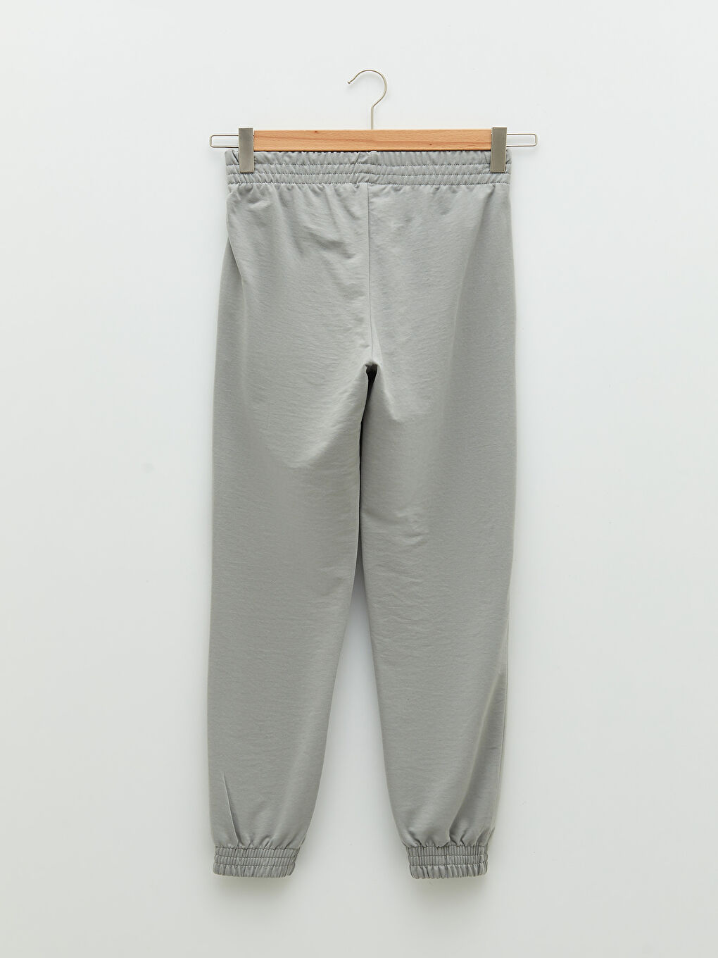 Gri Beli Lastikli Düz Cep Detaylı Kadın Jogger Eşofman Altı-6