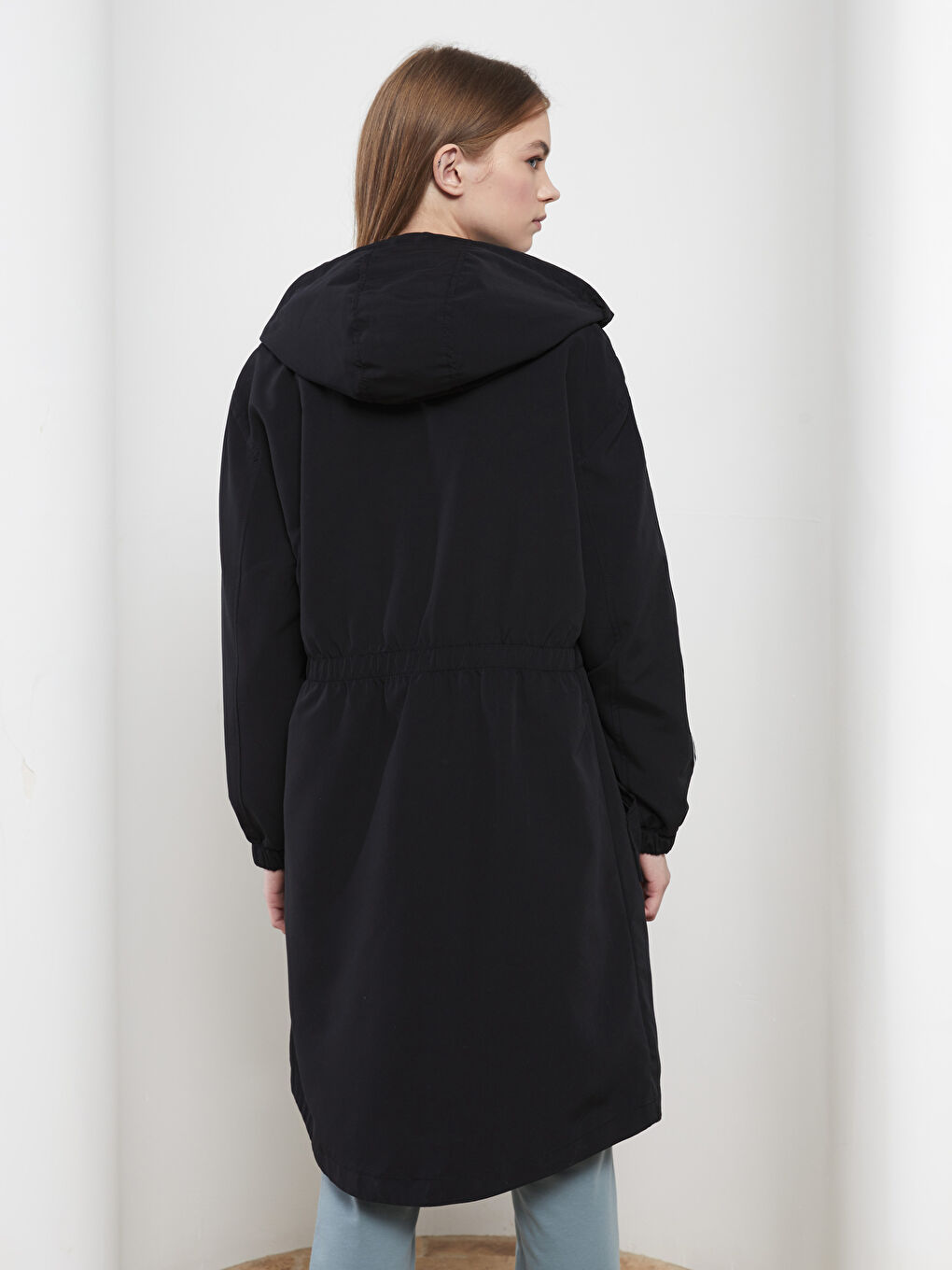 LCW Modest Hooded Plain Long Sleeve Fisherman Fabric Women's Coats -S2DY57Z8-CVL