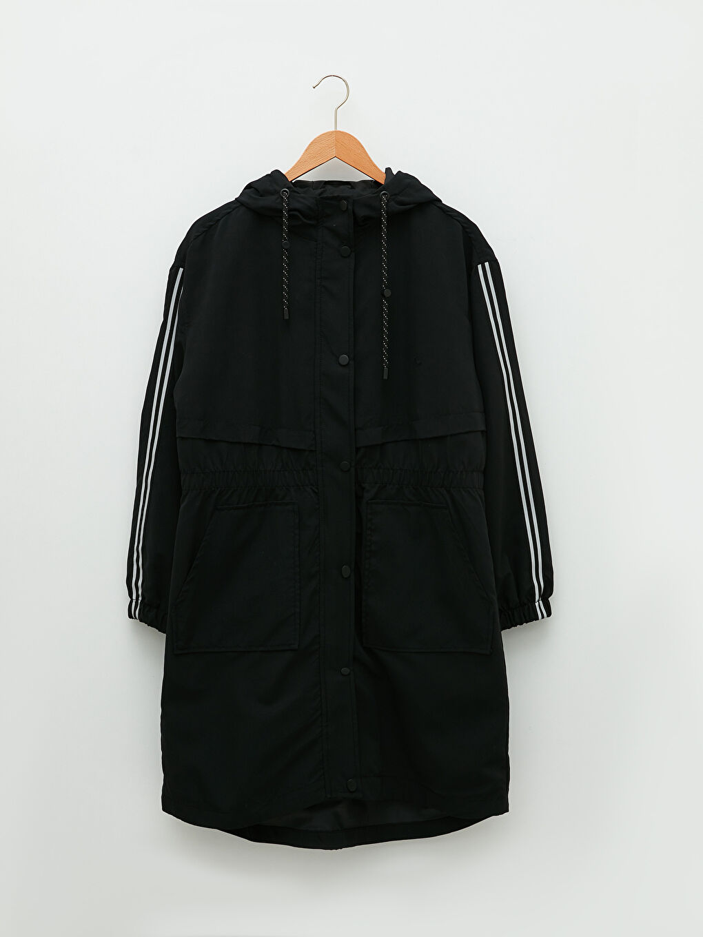 LCW Modest Hooded Plain Long Sleeve Fisherman Fabric Women's Coats -S2DY57Z8-CVL