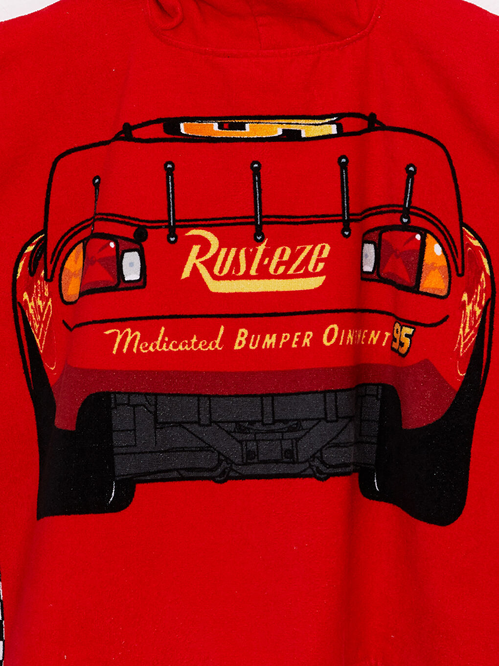 Kırmızı Cars Lisanslı Erkek Çocuk Pamuklu Panço Plaj Havlusu-2