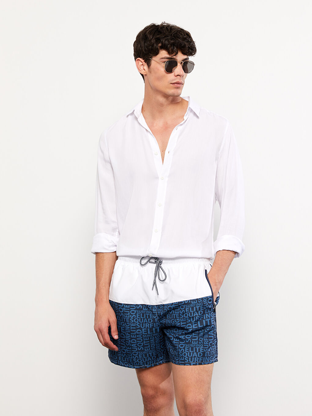 Men's Short Color-Blocked Swim Shorts -S2EA17Z8-LSJ