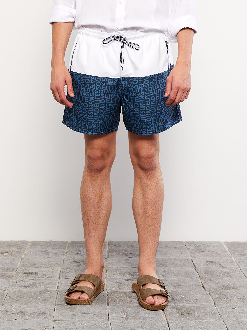 Men's Short Color-Blocked Swim Shorts -S2EA17Z8-LSJ