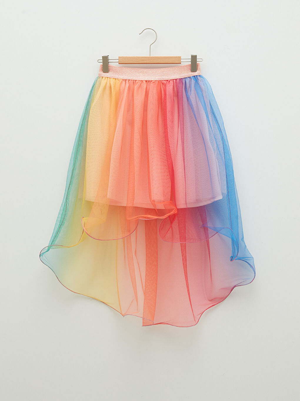 Karışık Beli Lastikli Renkli Tüllü Kız Çocuk Etek-1