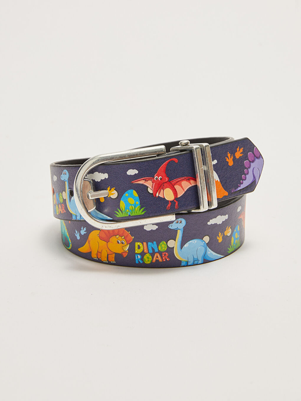 Double Sided Leather Look Dinosaur Printed Boys Belt