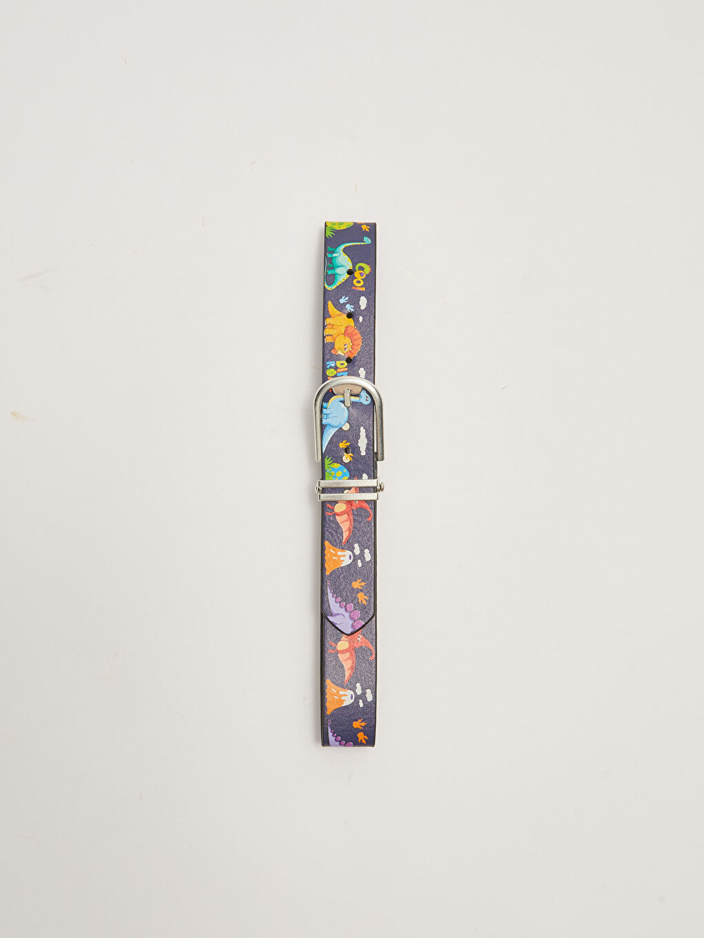 Double Sided Leather Look Dinosaur Printed Boys Belt-1